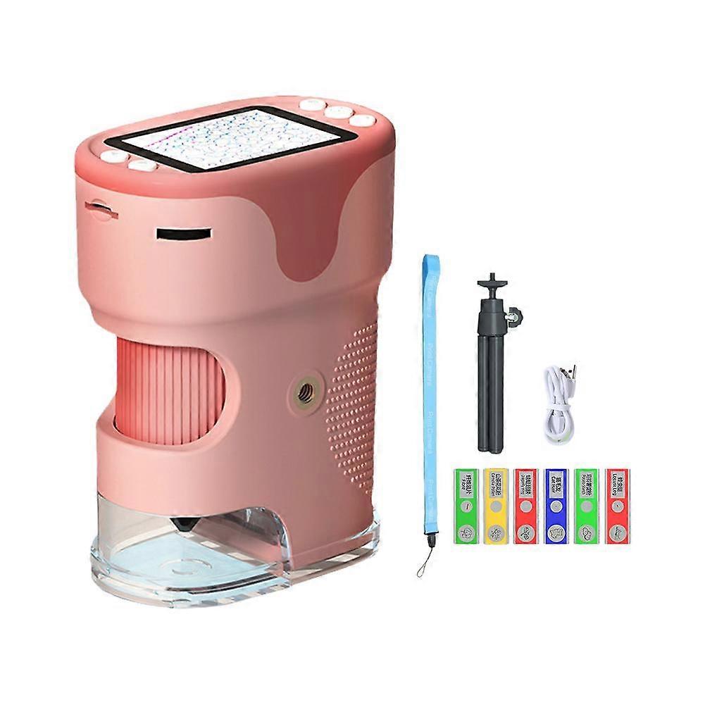 Microscope numérique portable pour enfants, grossissement 1000x, écran HD, fonction photo et vidéo, jouet éducatif STEM pour l'exploration en extérieur