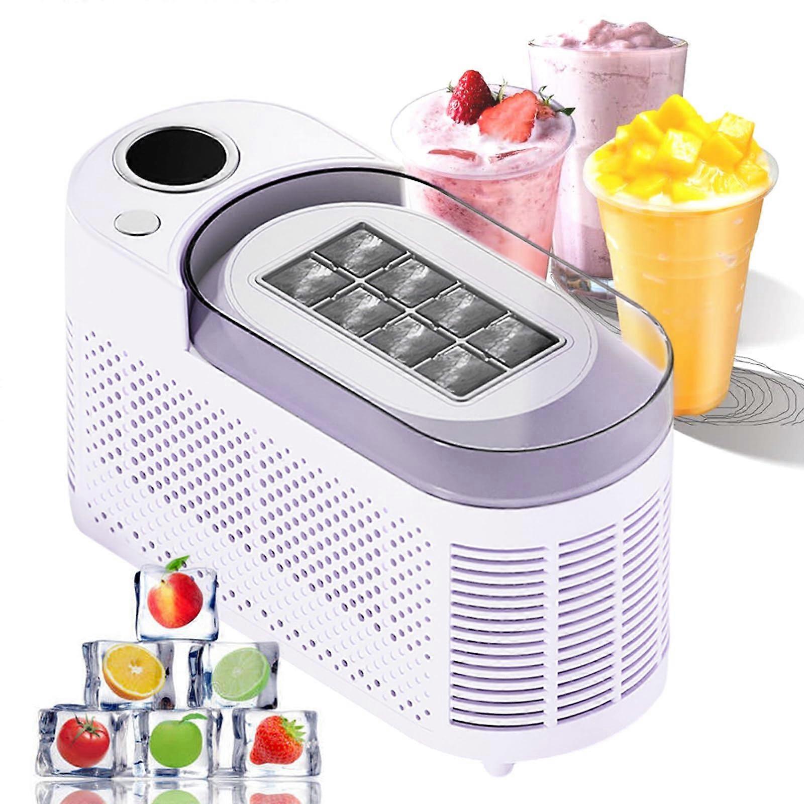 Portable Ice Maker with Fast Ice Production, OneTouch Control, Removable Fill Tank, Purple