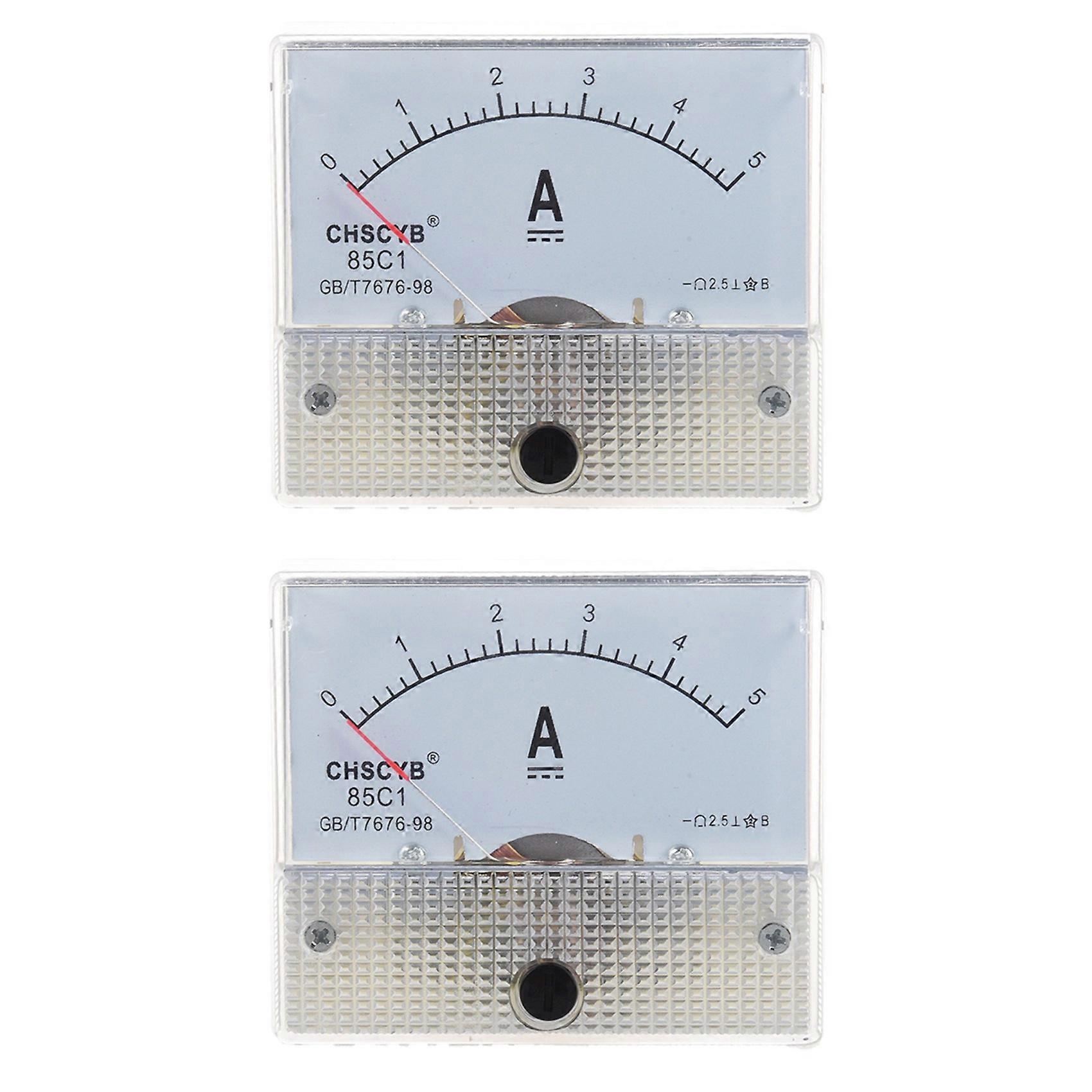 2X 85C1-A Analog Current Panel Meter DC 5A AMP Ammeter