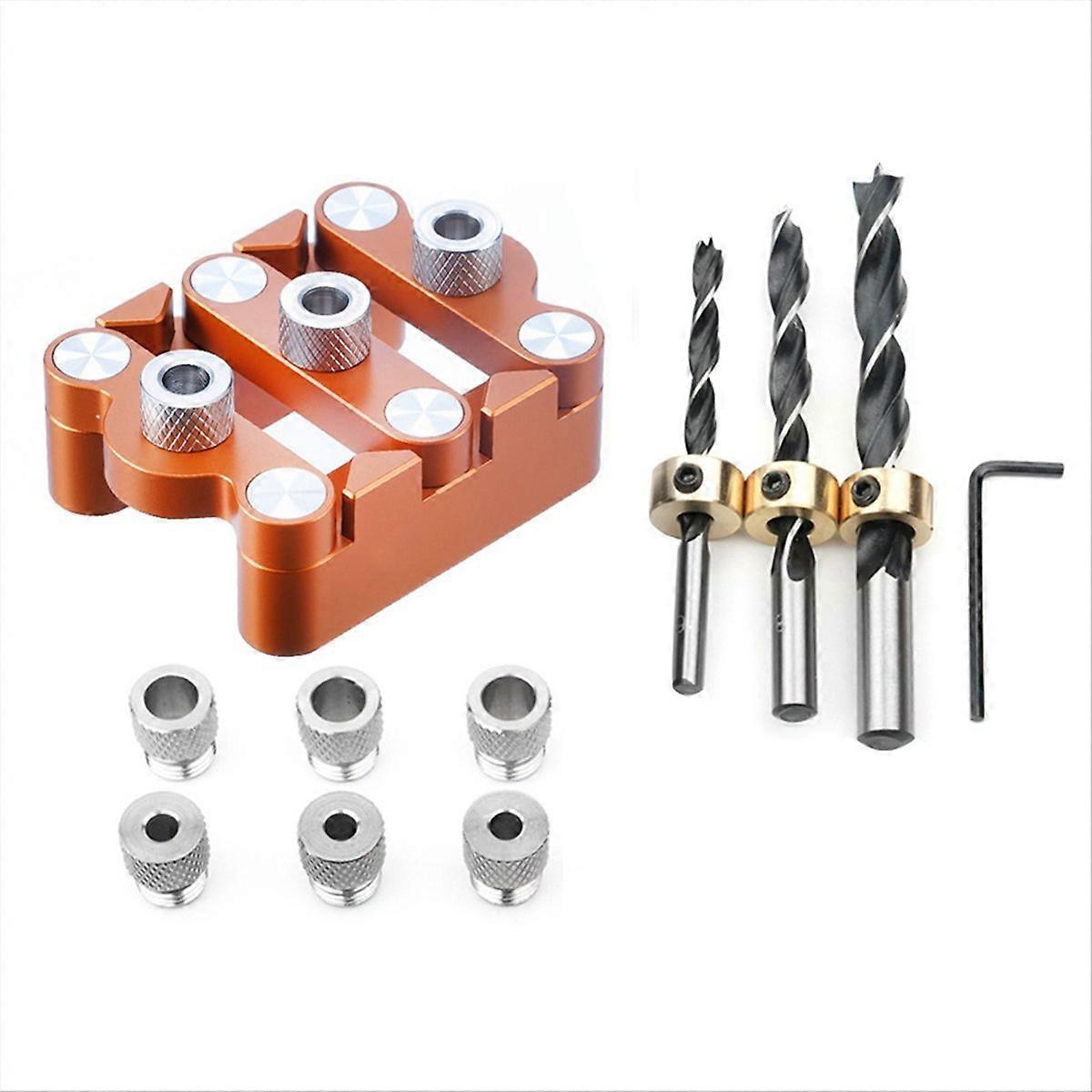 Conjunto de gabarito de cavilha autocentrante para móveis de madeira e espiga