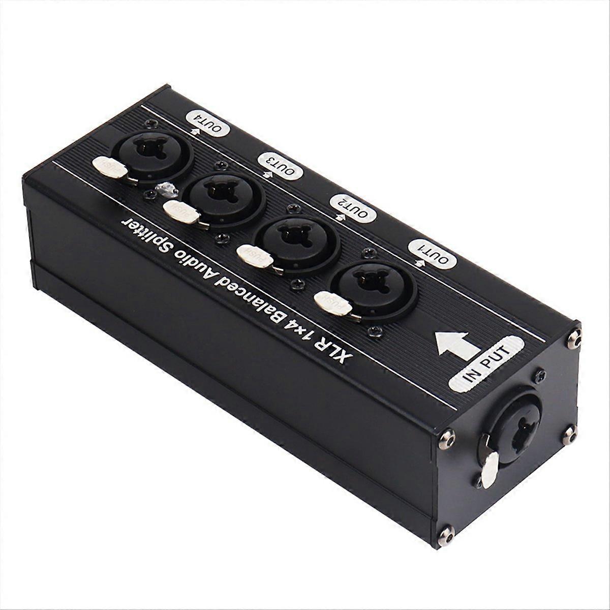 XLR 1x4 Balanced Audio Splitter Audio Signal Splitter Box