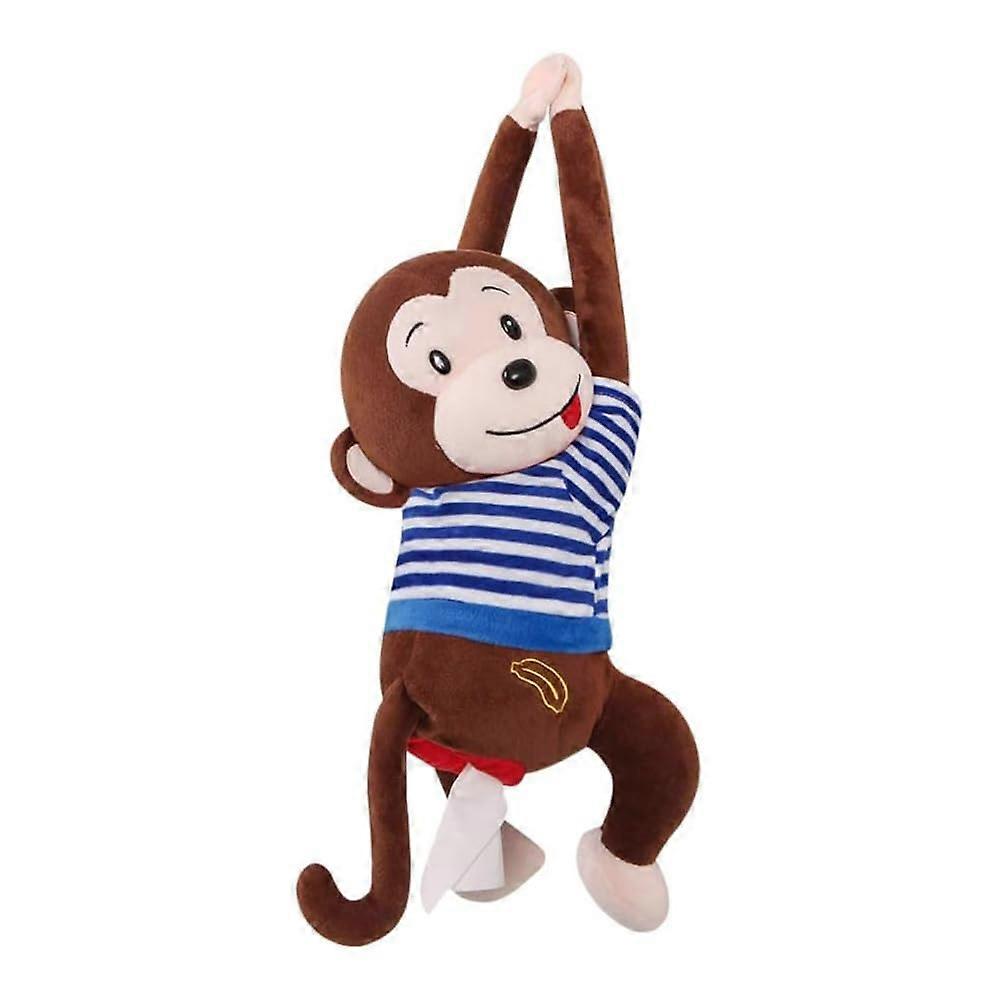 Tissue Holder with Soft Hanging Plush Design for Home Bathroom Napkin Storage Box (Blue)