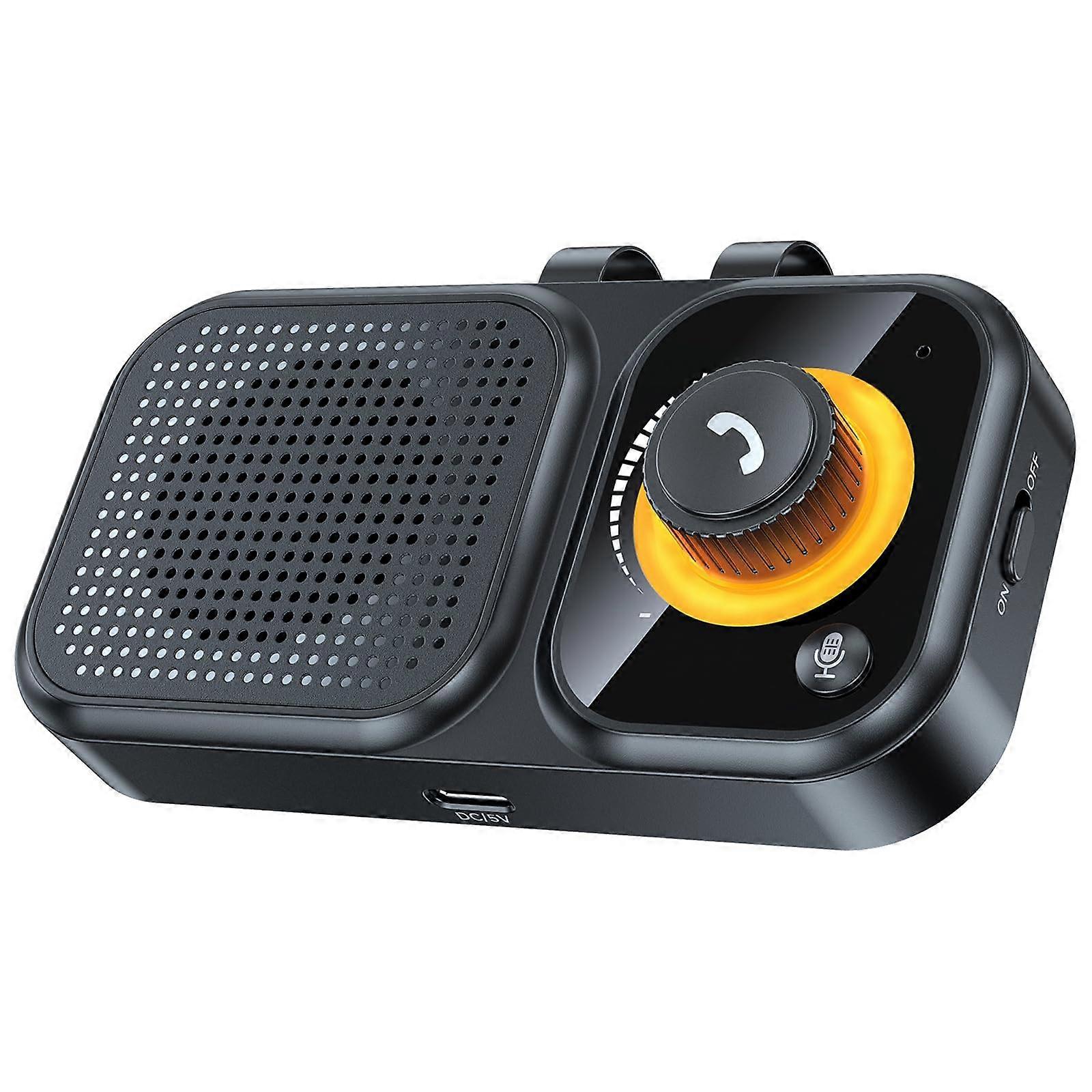Bluetooth Car Speakerphone with Motion Sensor Auto On, Siri, Dual Phone Pairing, Noise Reduction