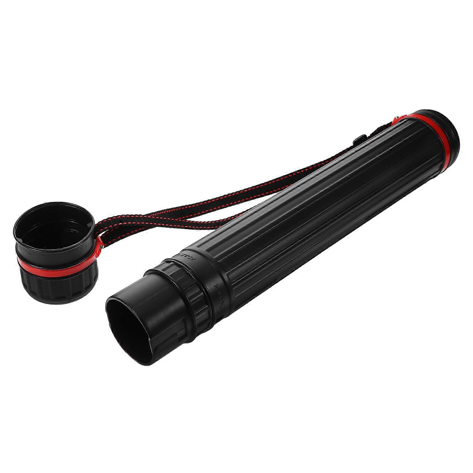 Extendable Plastic Telescopic Document Painting Paper Storage Tube Box(Black,Extra Small)