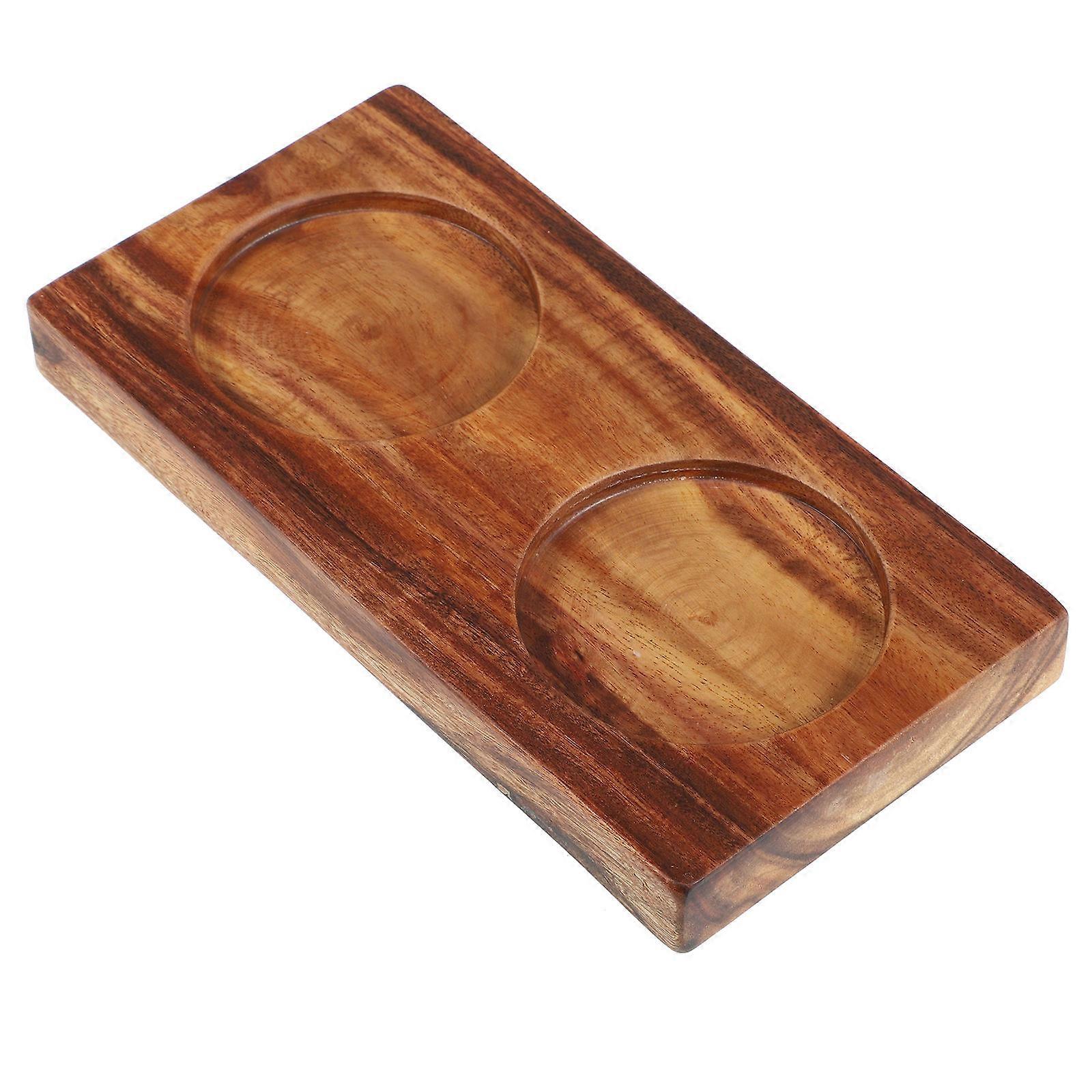 Wooden Pepper Grinder Tray for Home Use Brown Kitchen Accessory with Multi Function 7 inch