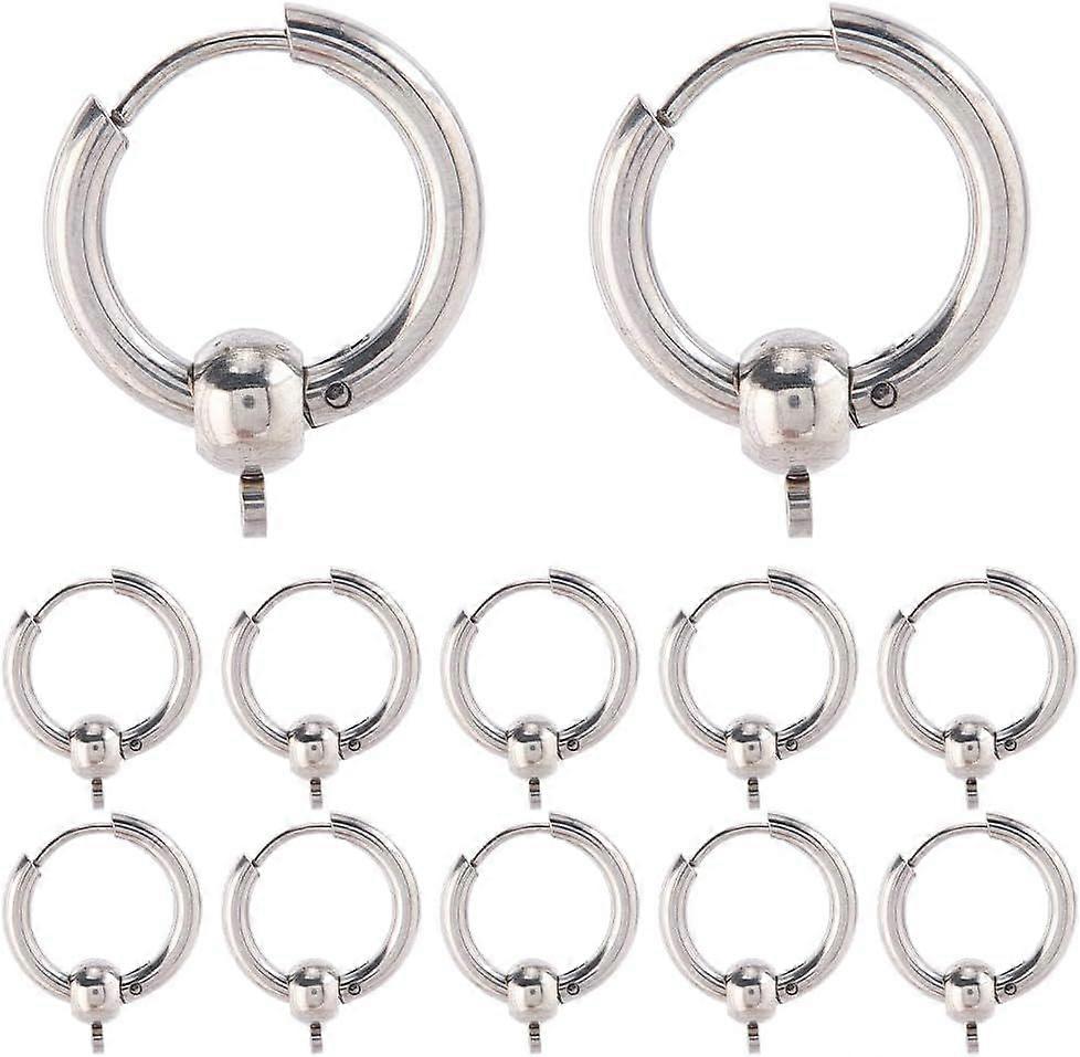 1 Box 24pcs Huggie Hoop Earring Findings Round Leverback Earrings Bulk Stainless Steel Removable Rings Loop Findings Lever Backs French Ear Hooks for 