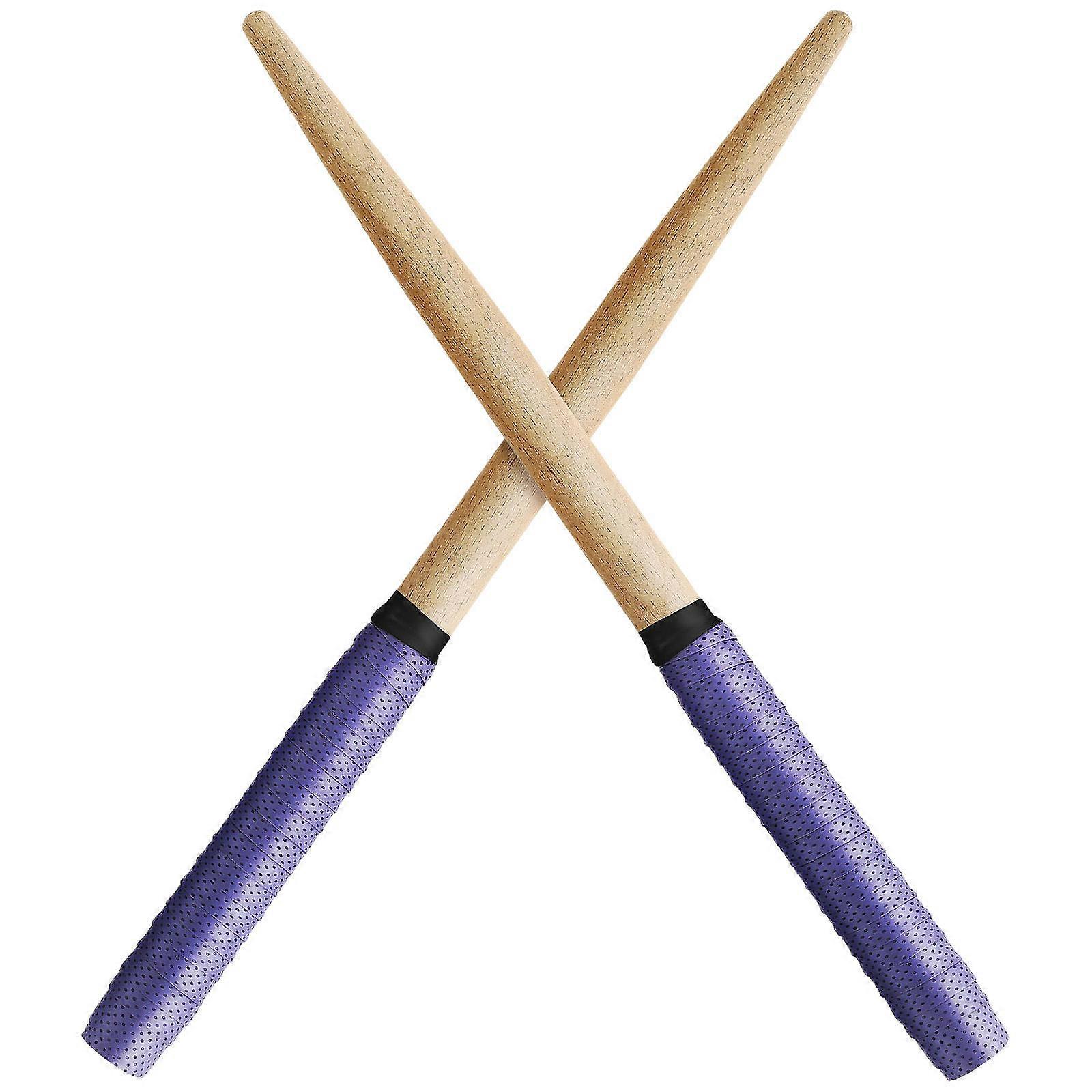Wooden Drumsticks Pair Lightweight Drum Sticks for Home Practice and Music Practice in Purple Color with Convenient Tape Wrapped Handle 1Pair