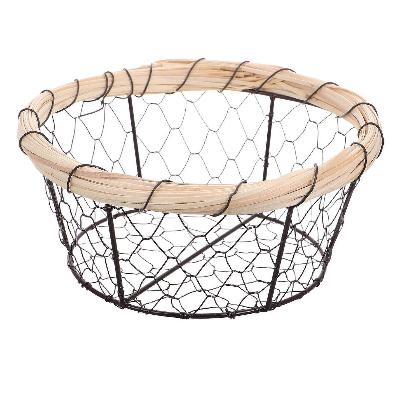 Iron Art Basket Bread Basket for Kitchen Multifunctional Wire Storage Organizer