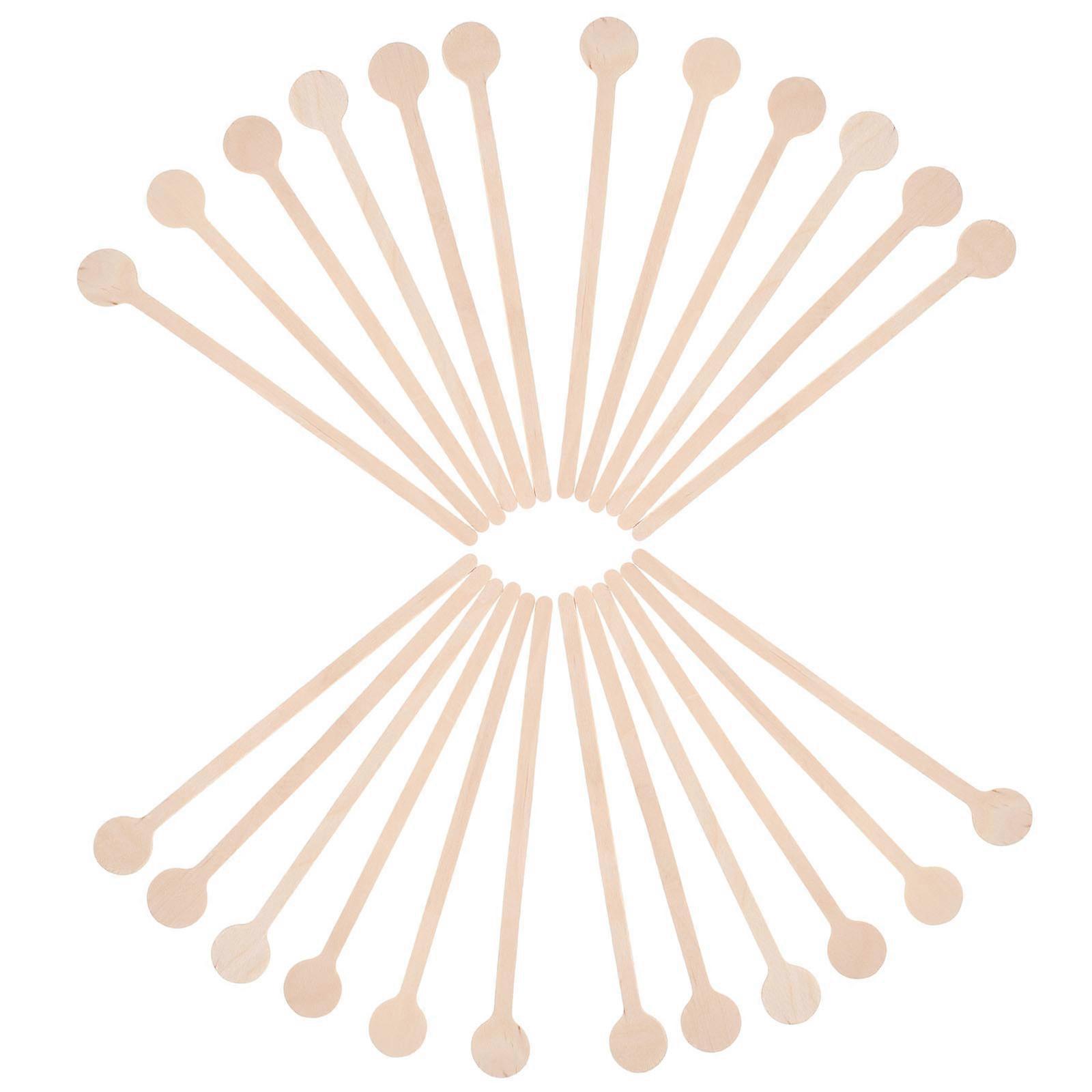 Wooden Coffee Stir Sticks Round End 100Pcs Set