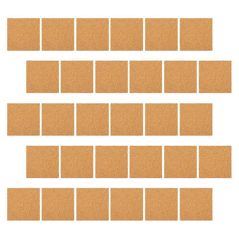 Brown Self Adhesive Cork Coasters Square Cork Board for Crafts 45Pcs