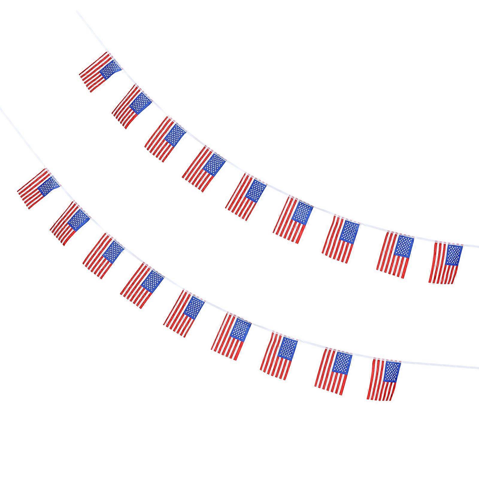 Assorted Color American Flag Banner String Flags for Party 3 Strings