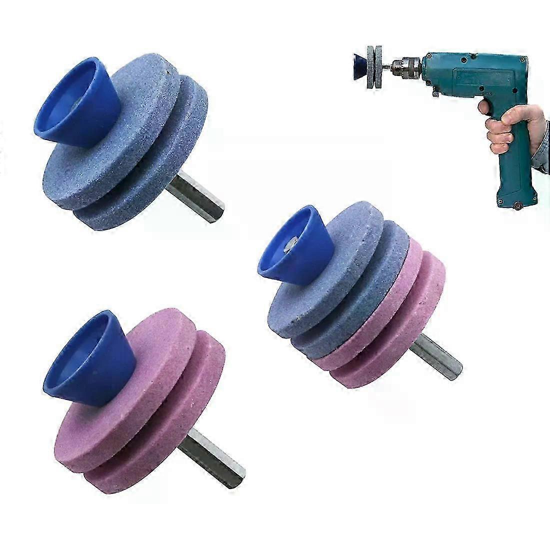 Lawn Mower Sharpener Four-layer Whetstone Lawnmower Blade Sharpener Grinding Universal Grinding Drill Tool