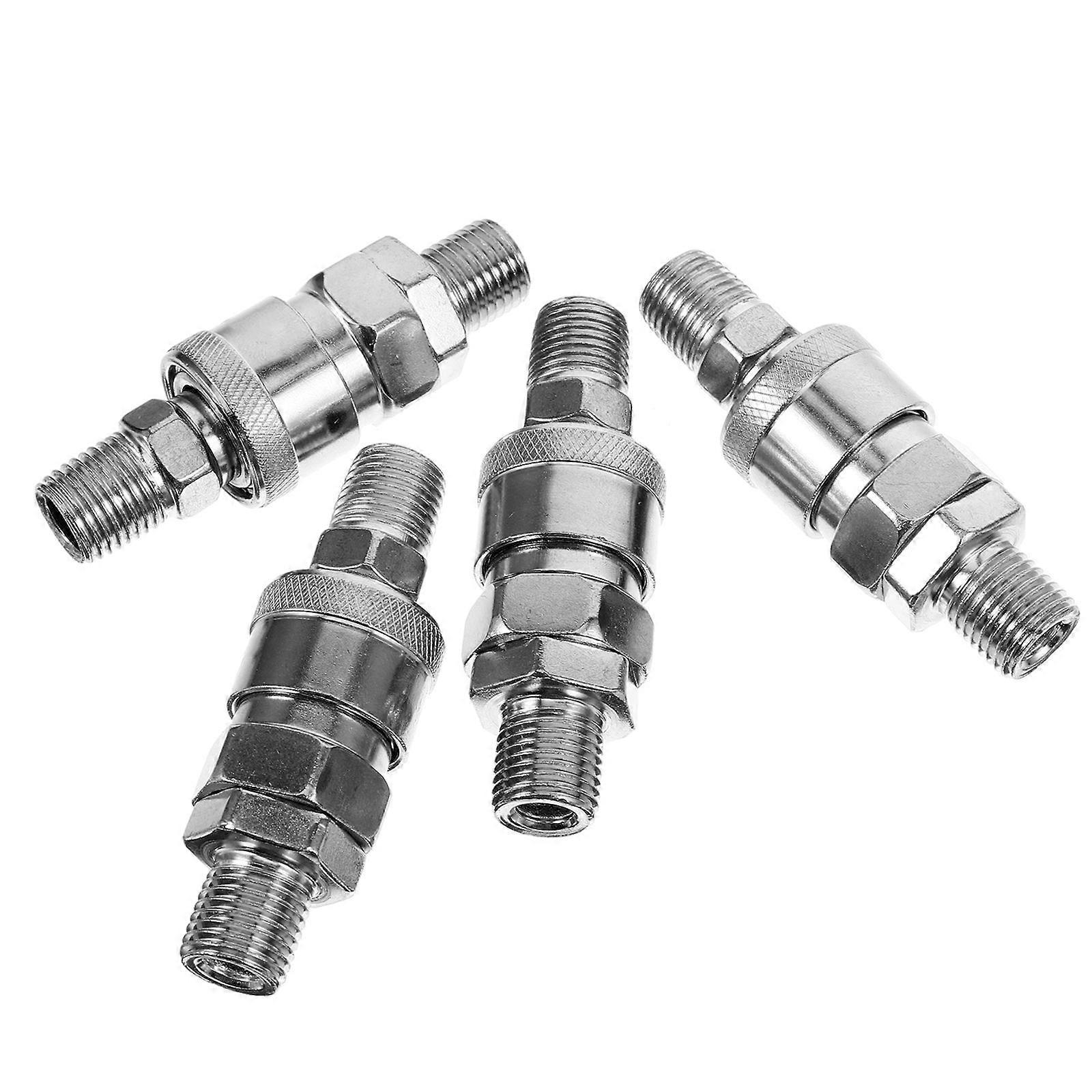 Metal Quick Coupling Air Pneumatic Connector for Hose Fitting 4Pcs Pack