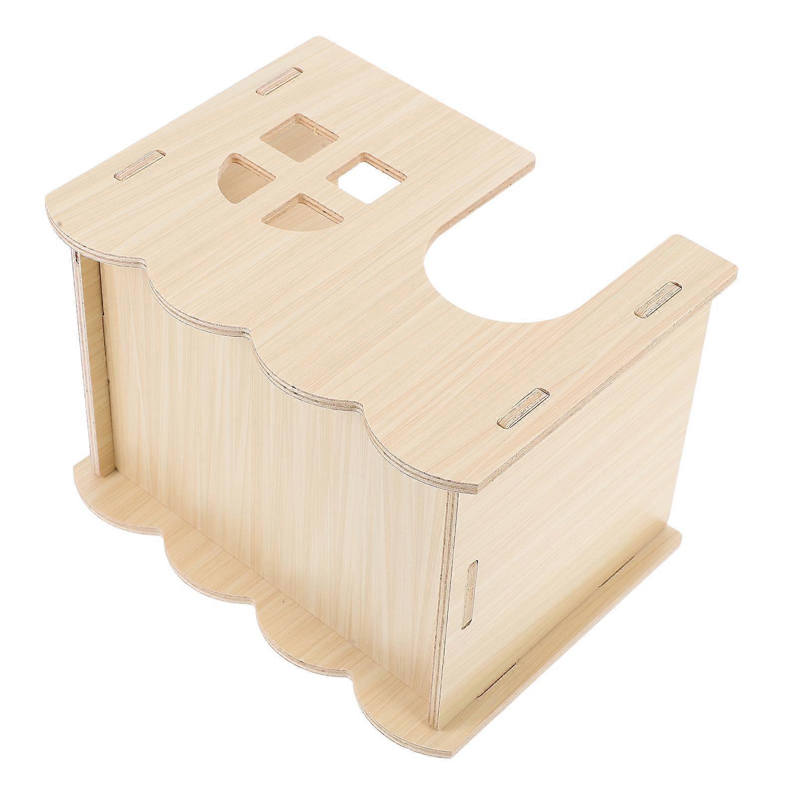 Hamster Hideout Sturdy Wooden Rat House for Small Pets Rustic Style