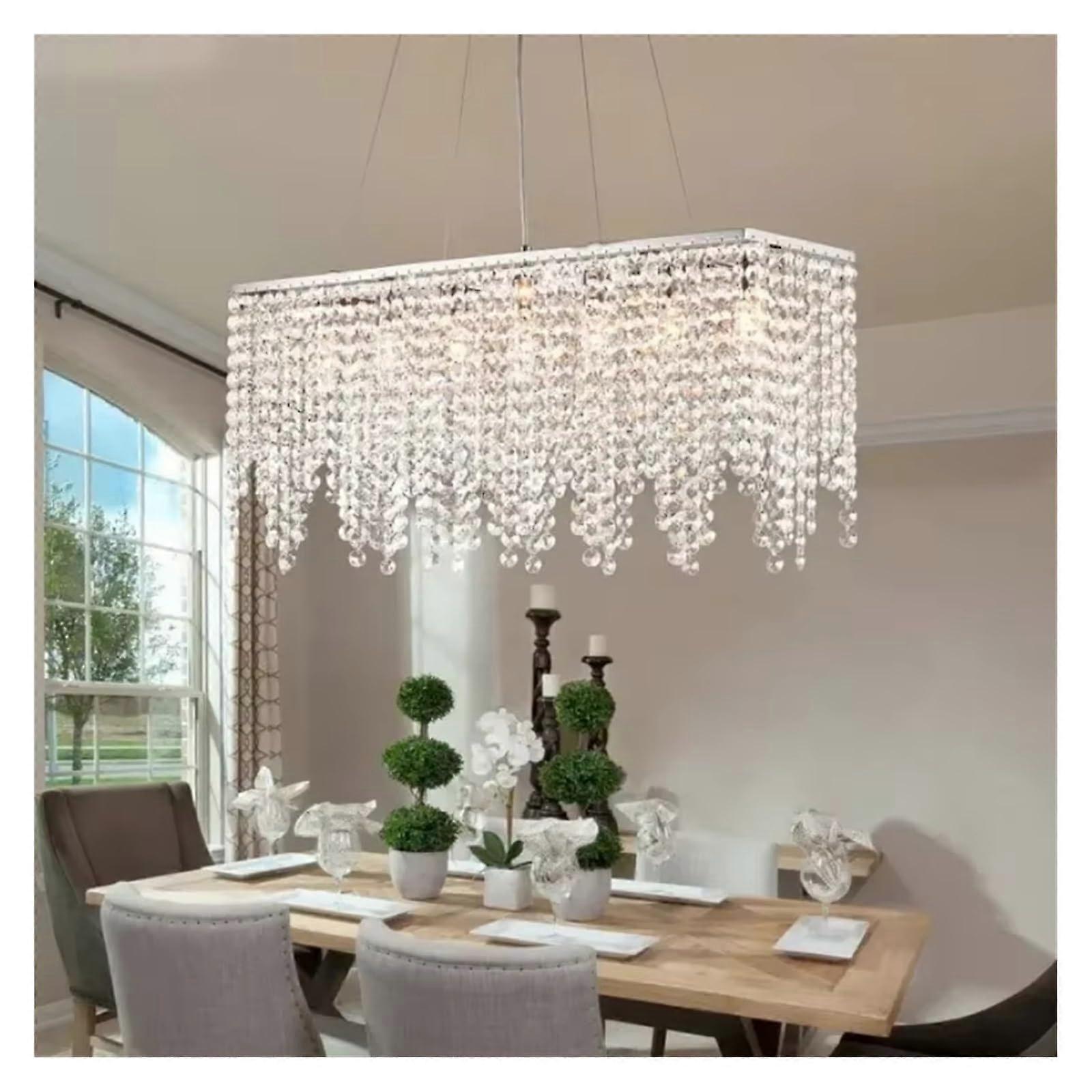 Crystal LED Chandelier with Elegant Shade, Adjustable Brightness, 80cm Modern Luxury Lighting