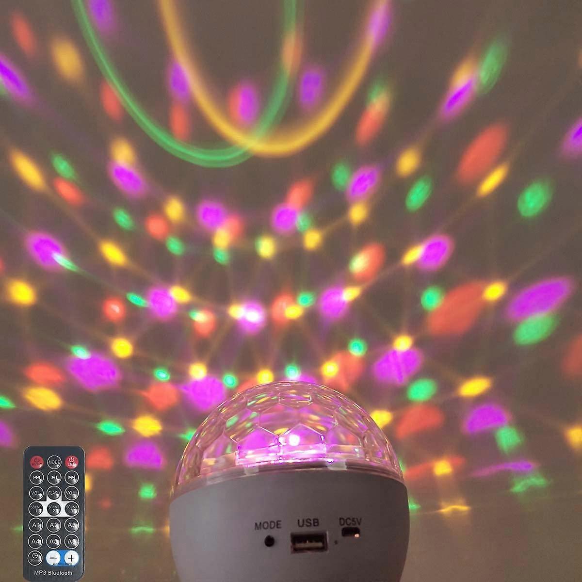 Star Projector with Bluetooth Speaker, Sound Activated Disco Ball Light, Remote Control, E27 for Bedroom and Party