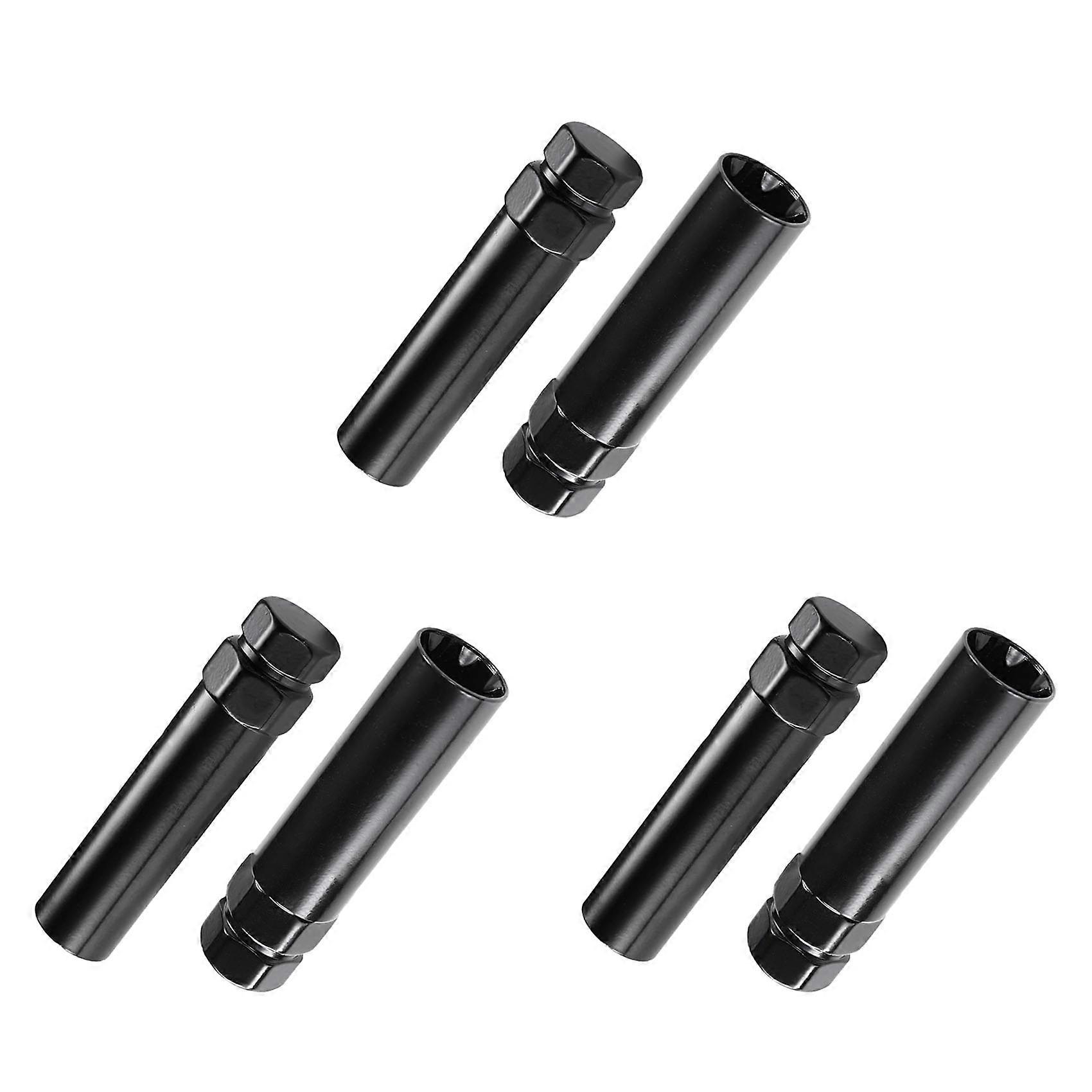 7 Spline Lug Nut Key 6 Spline Lug Nut Socket Removal Tool, 6 PCS Dual Hex Drive Aftermarket Wheel Lock Key Replacement