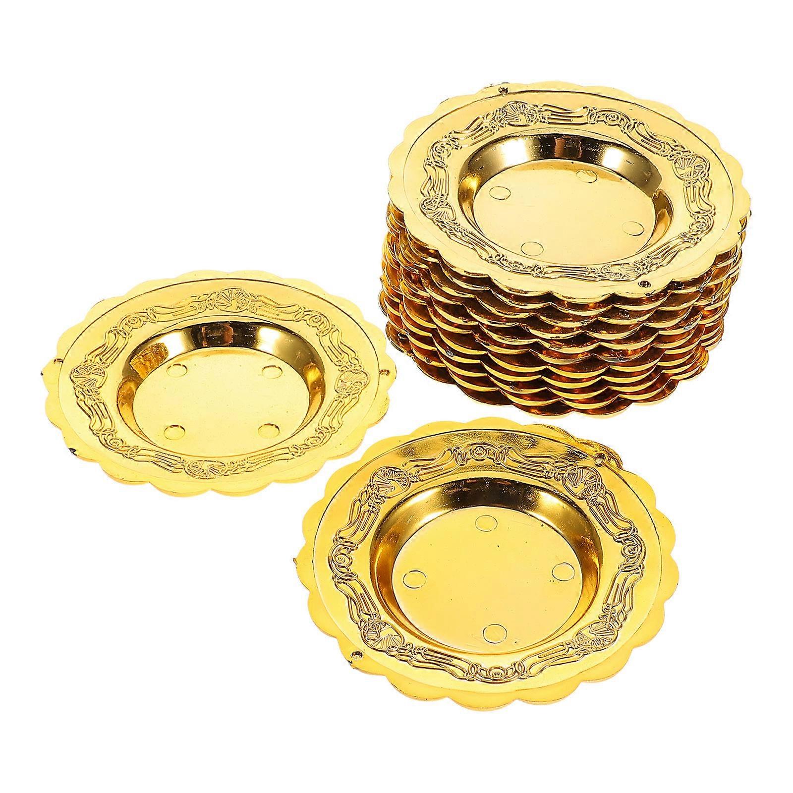 for Serving 12Pcs Golden Small Round