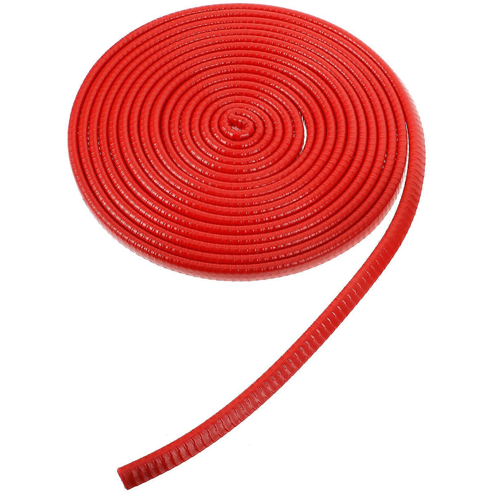 Collision Prevention Car Door Protective Strip for 1 Roll with Red Rubber and Steel