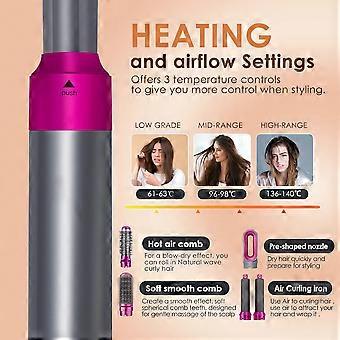 5-In-1 Hair Dryer Electric Hair Brush for Airwrap Automatic Hair Curler Straightener Hot Air Comb Home Use US Plug