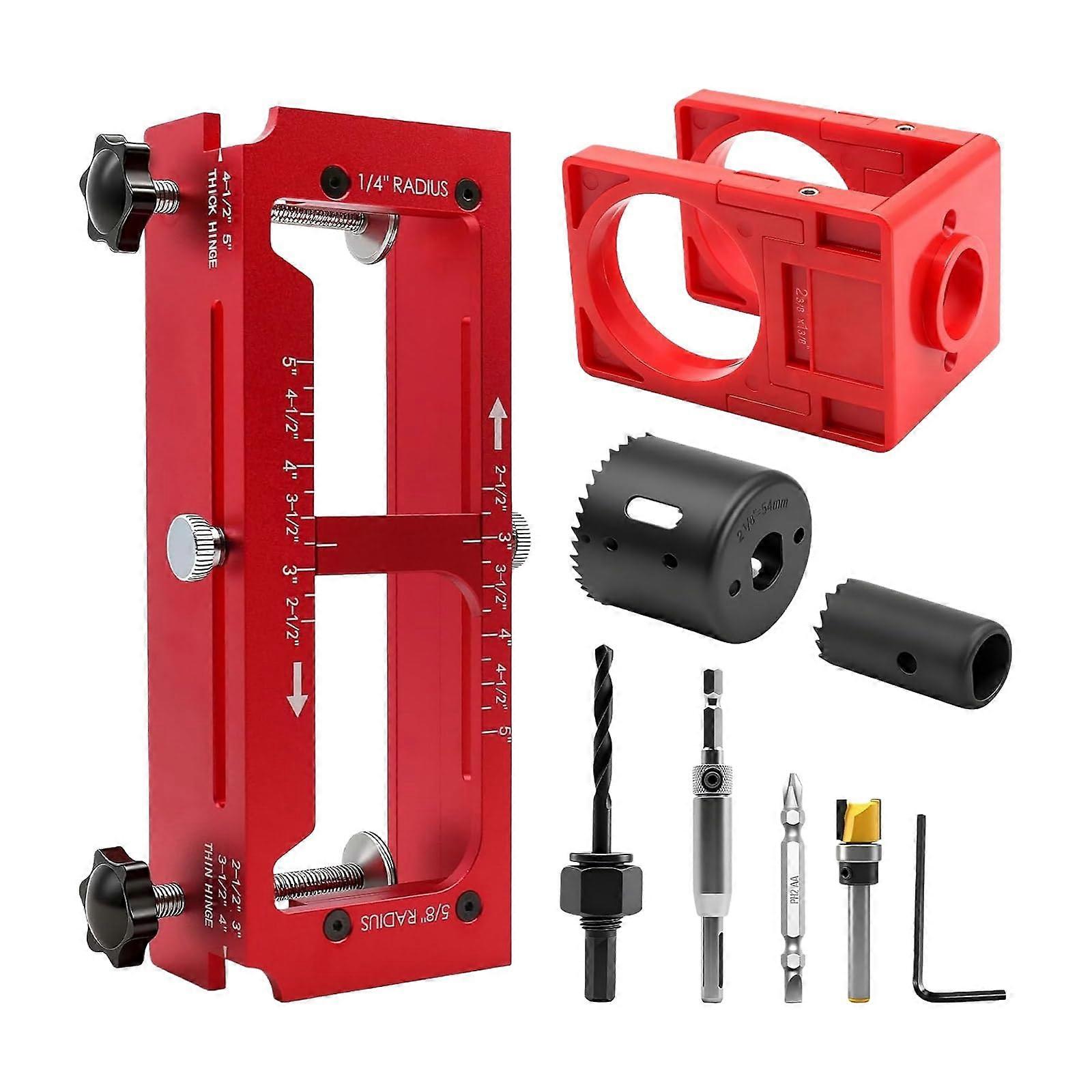 Door Hinge Installation Jig and Lockset Jig Kit with Accurate Positioning for Various Door Thickness