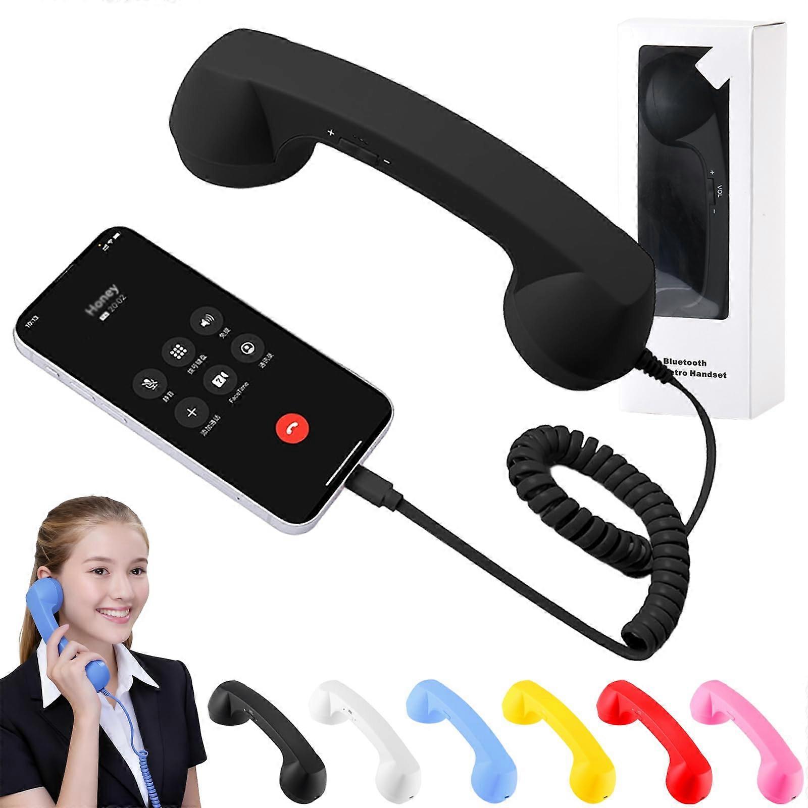 Retro Phone Handset with Bluetooth and Wired Connection for iPhone and Android, Vintage Style