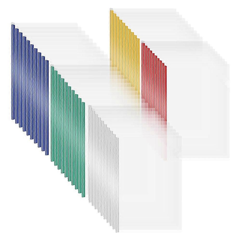 50 Pack Clear Report Covers with Sliding Bars 70 Sheet Capacity 9mm Transparent Resume Folders Binding Bars