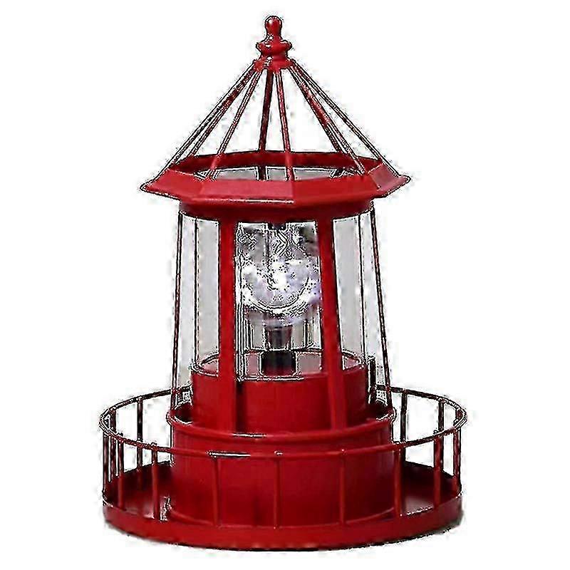 Solar Powered Lighthouse Lamp for Outdoor with 360 Degree Rotating Base
