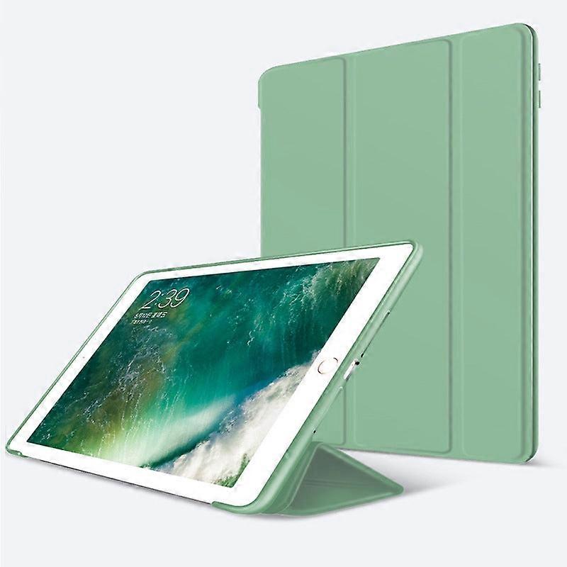 Capa dobrável em couro para iPad 5ª/6ª geração de 9,7 polegadas, verde matcha.