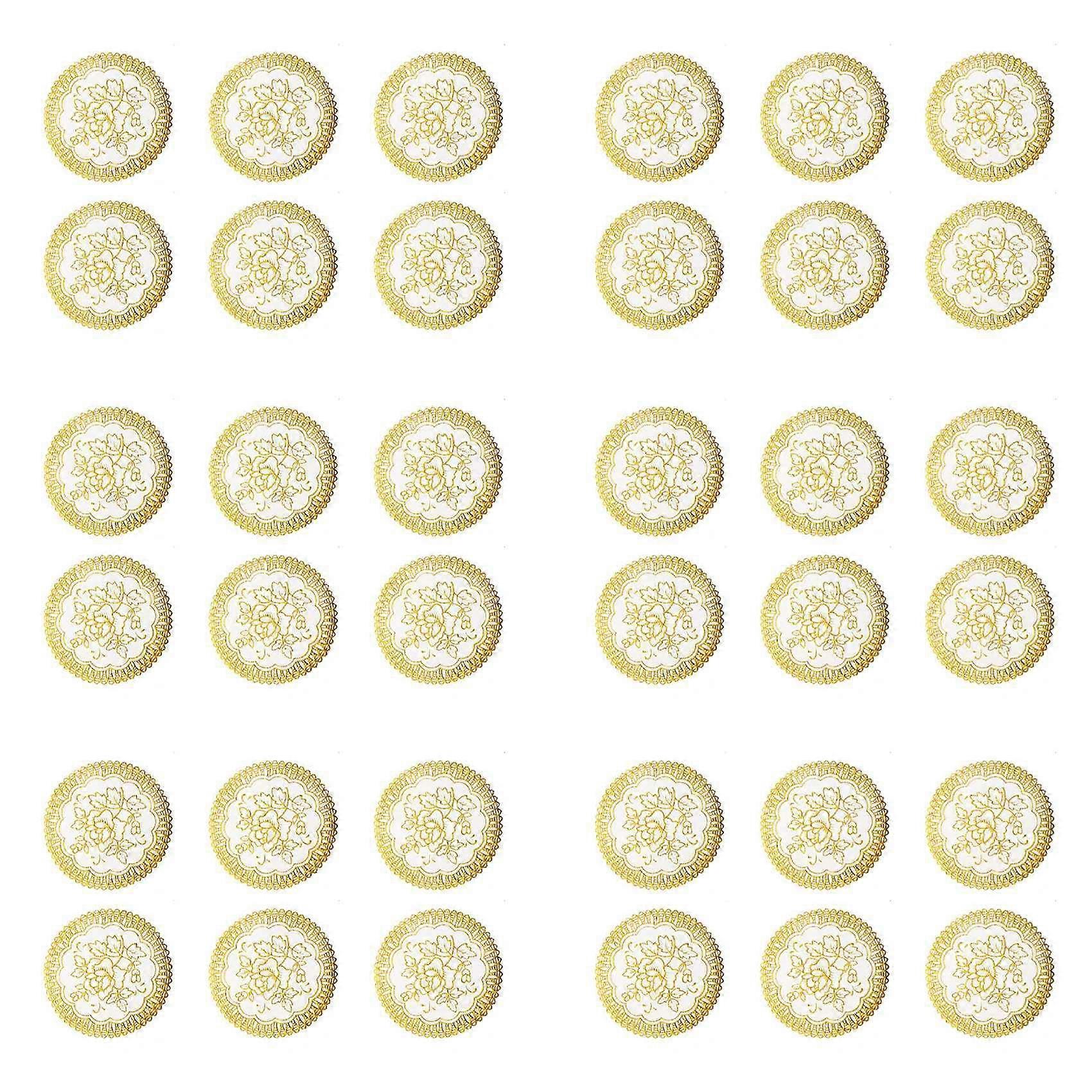 36 Exquisite Gold-Tone Flower Dinning Table COASTERS SET