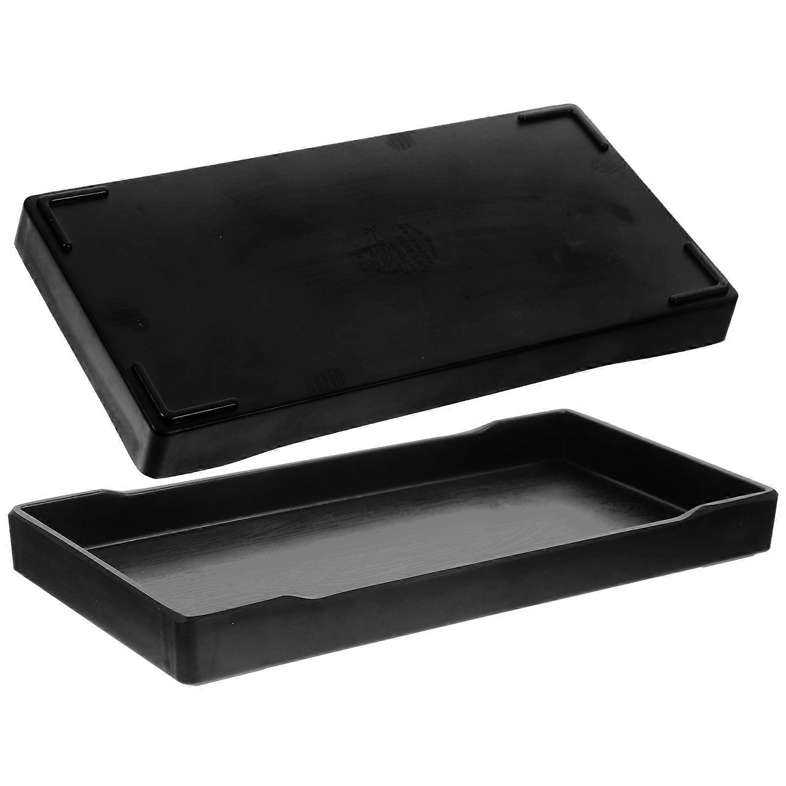 Portable Black Snack Tray for Home with Stylish Design and Smooth Surface 2 Pcs