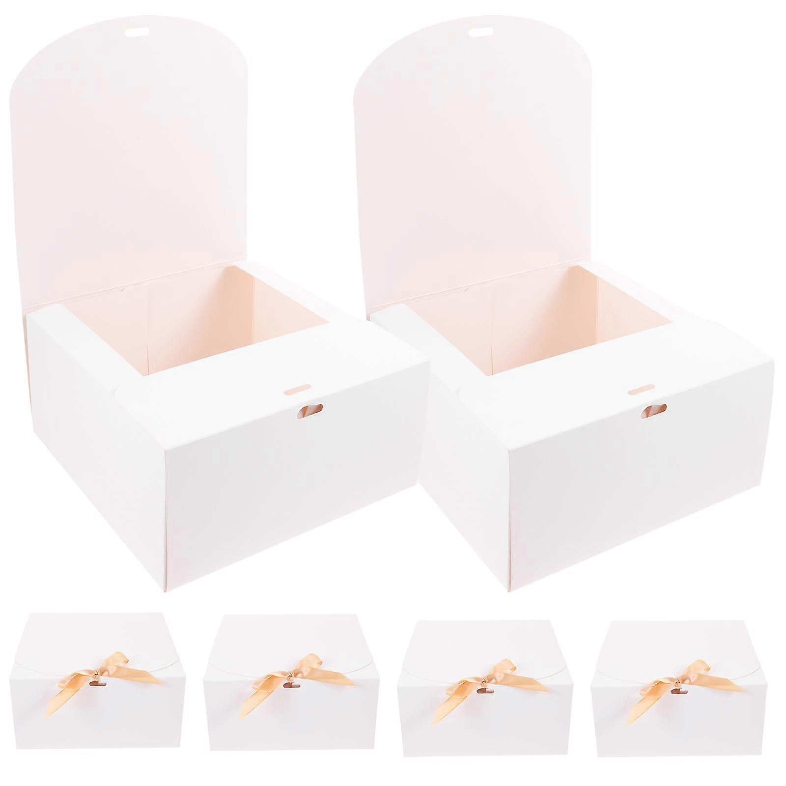 Boxes For Baked Goods Cake Holders Rectangular Shape Thickened Material Home Use Simple Appearance 6Pcs