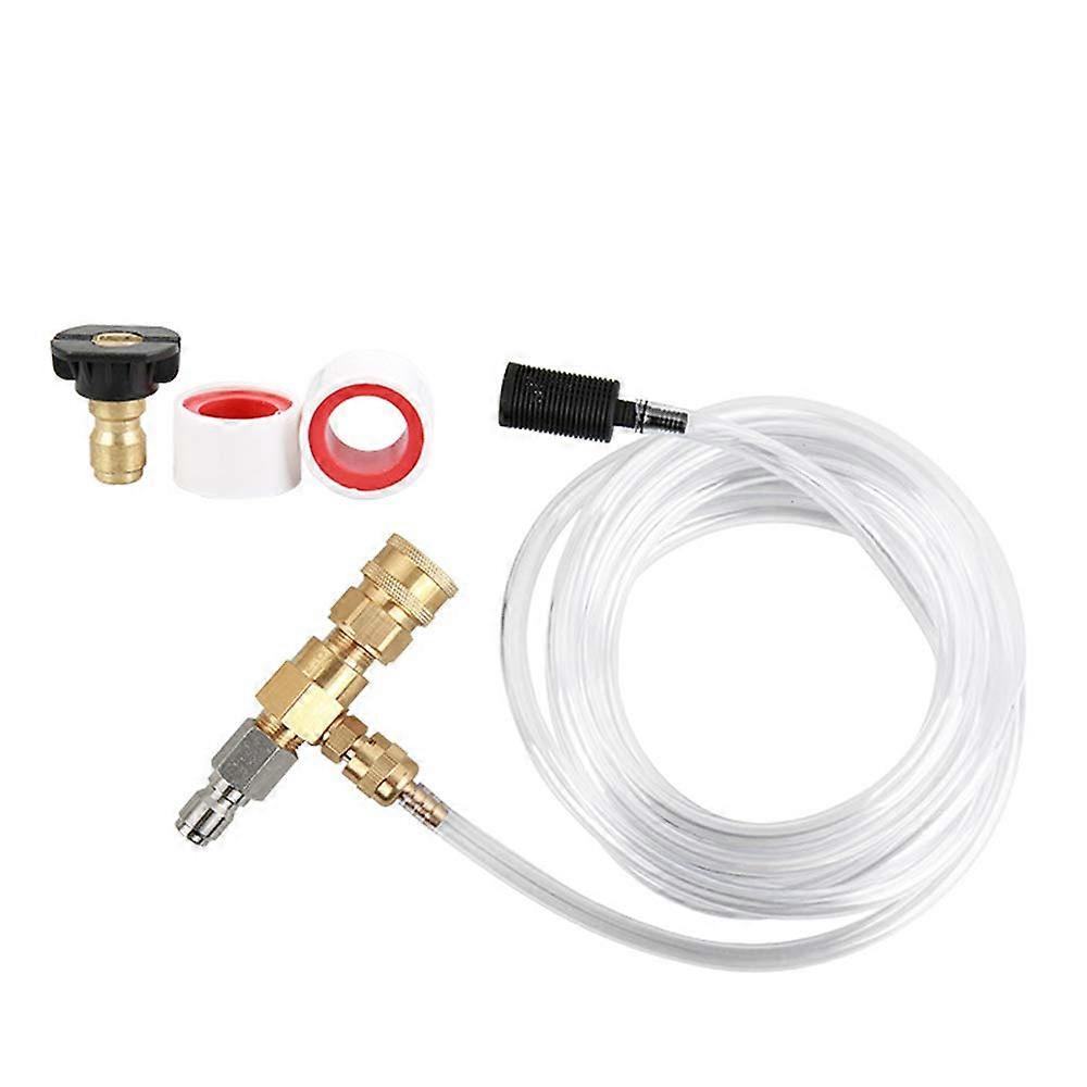 Adjustable Pressure Washer Soap Injector Kit with 3/8 Quick Connect, 5000 PSI, Siphon Hose