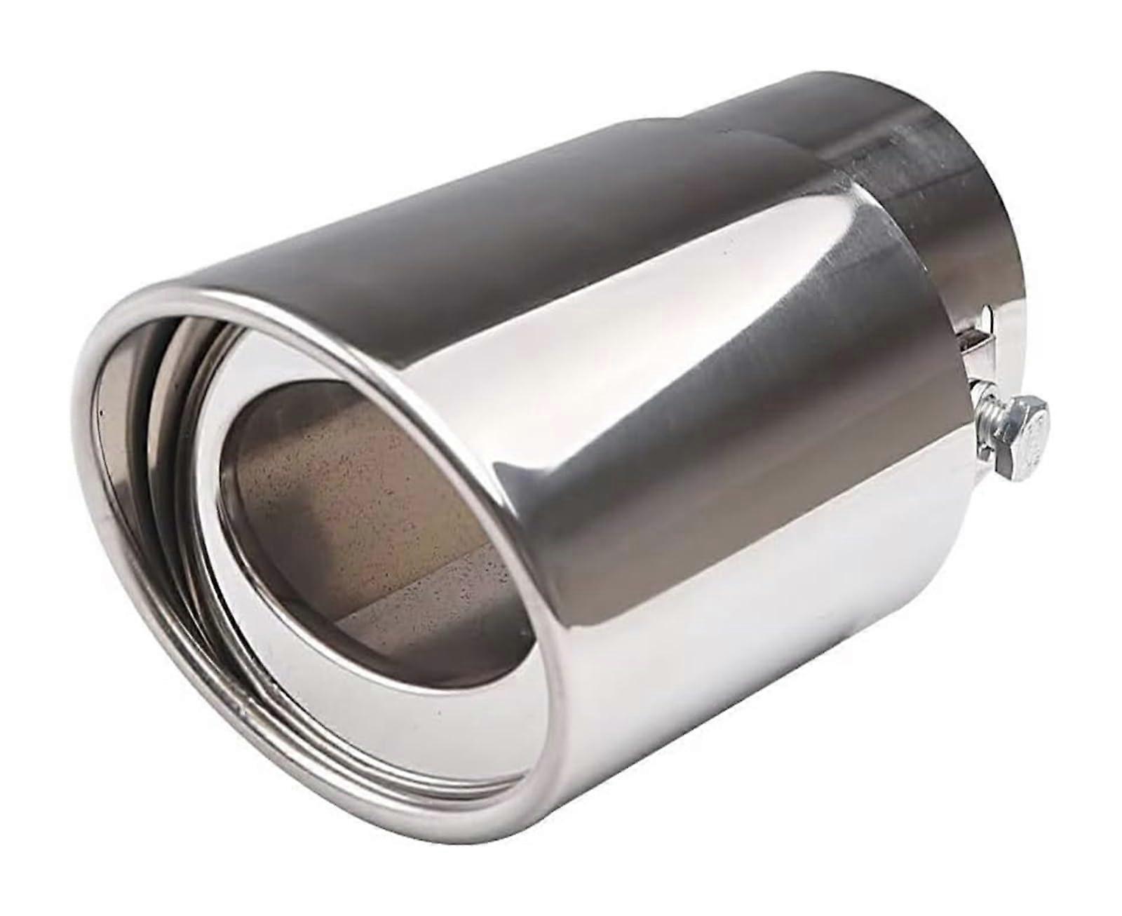 Adjustable Stainless Steel Car Exhaust Tip 2.5'3.3' Silver Straight Rust Resistant Tailpipe