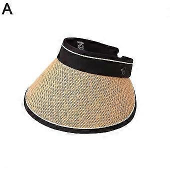 Summer Straw Hat For Women Foldable Wide Brim Bowknot Visors Hat Travel Sun Hat 26s