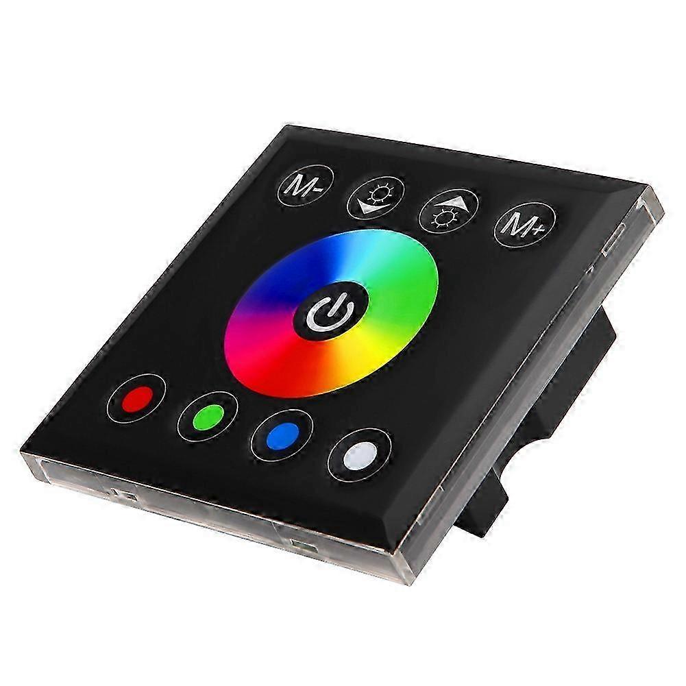 Wall Mounted RGBW LED Touch Panel Controller Dimmer 8.6x8.6cm Black 2025
