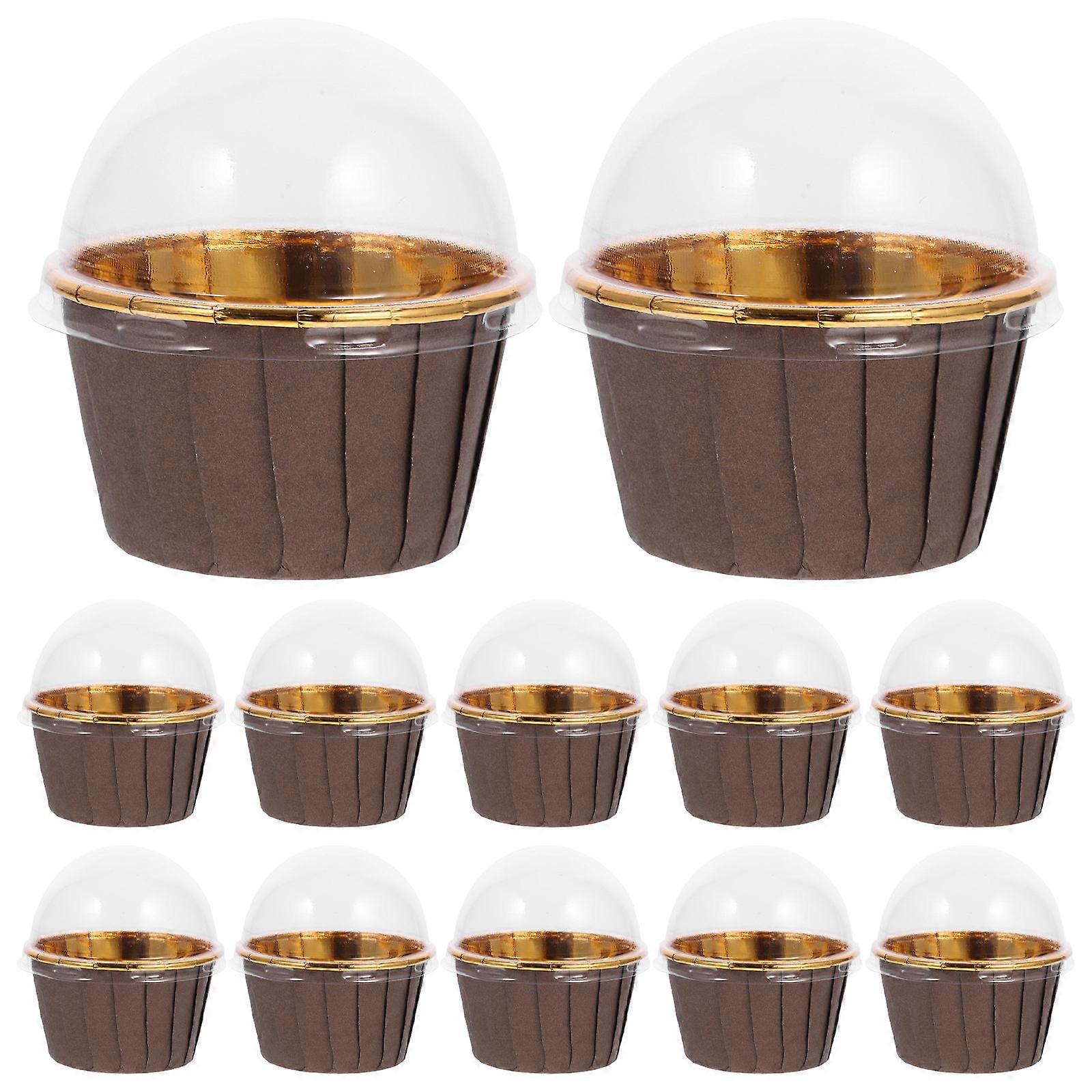 Egg Cake Paper Cups for Baking 50Sets Coffee Muffin Cake Cups with Lids