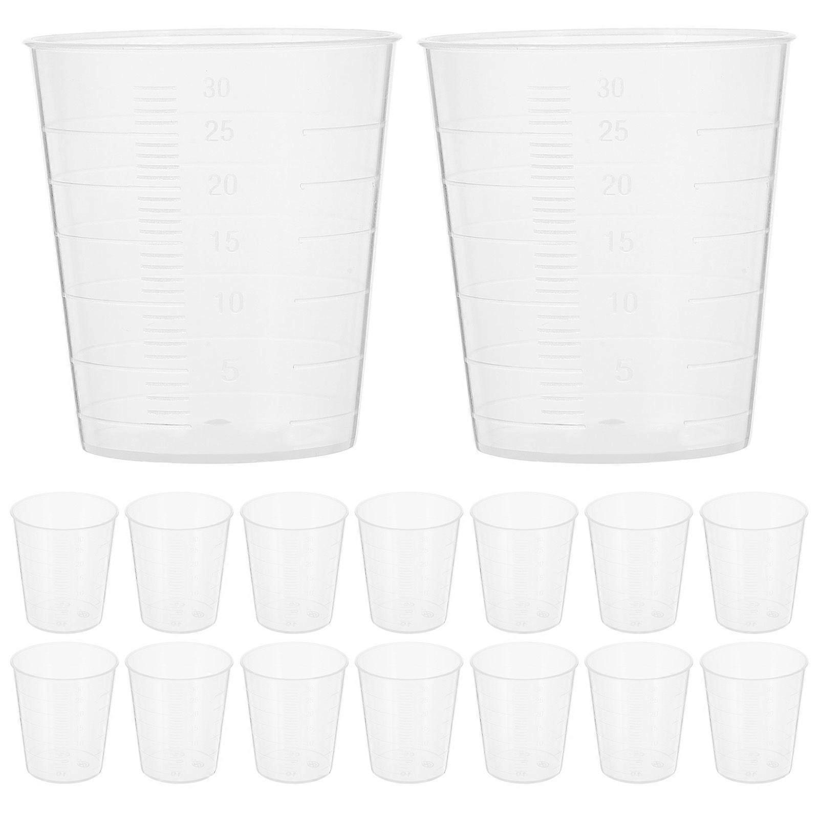100pcs 30ml Graduated Plastic Measuring Cup Transparent Scale Cups For Office School