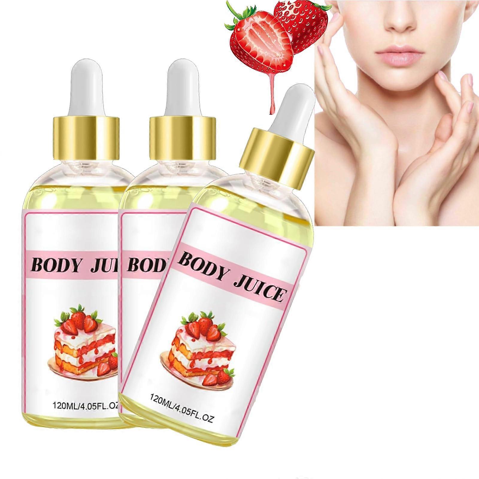 Strawberry Body Oil 3pcs Set, Deep Hydration, Handcrafted 120ml
