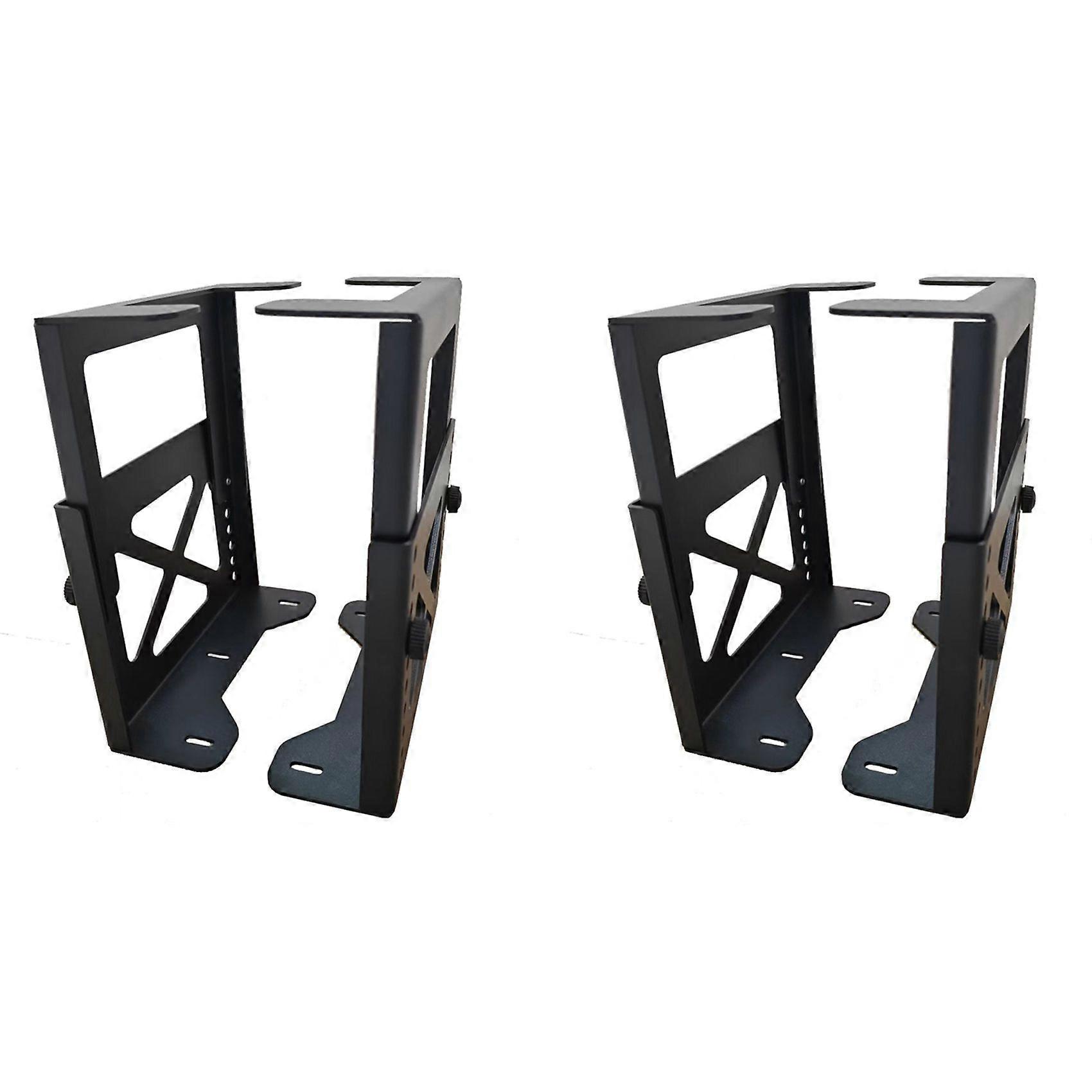4X Adjustable Under Desk PC or NAS Mount Bracket Holder Compatible with NAS,CPU,UPS,Small Form Factor Desktop Tower