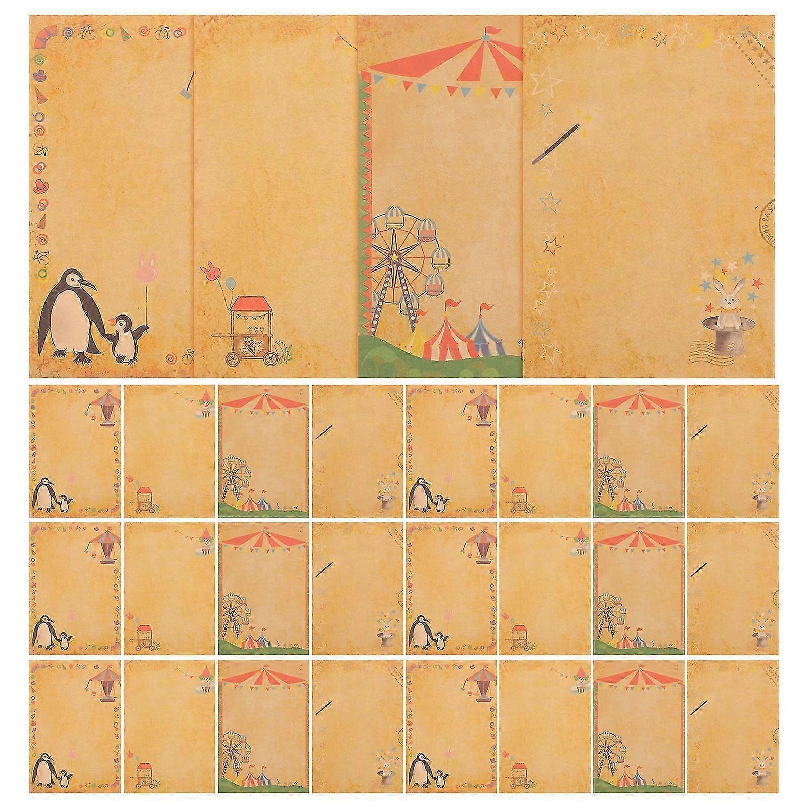 Multi-Function Writing Paper For Artists And Writers Retro Style Vintage Design 32 Sheets