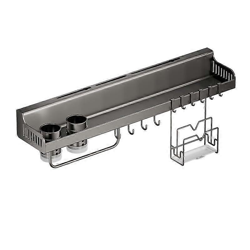 Kitchen Wall Mounted Organizer with 10 Hooks, RustResistant Hanging Rack for Spatulas and Spoons