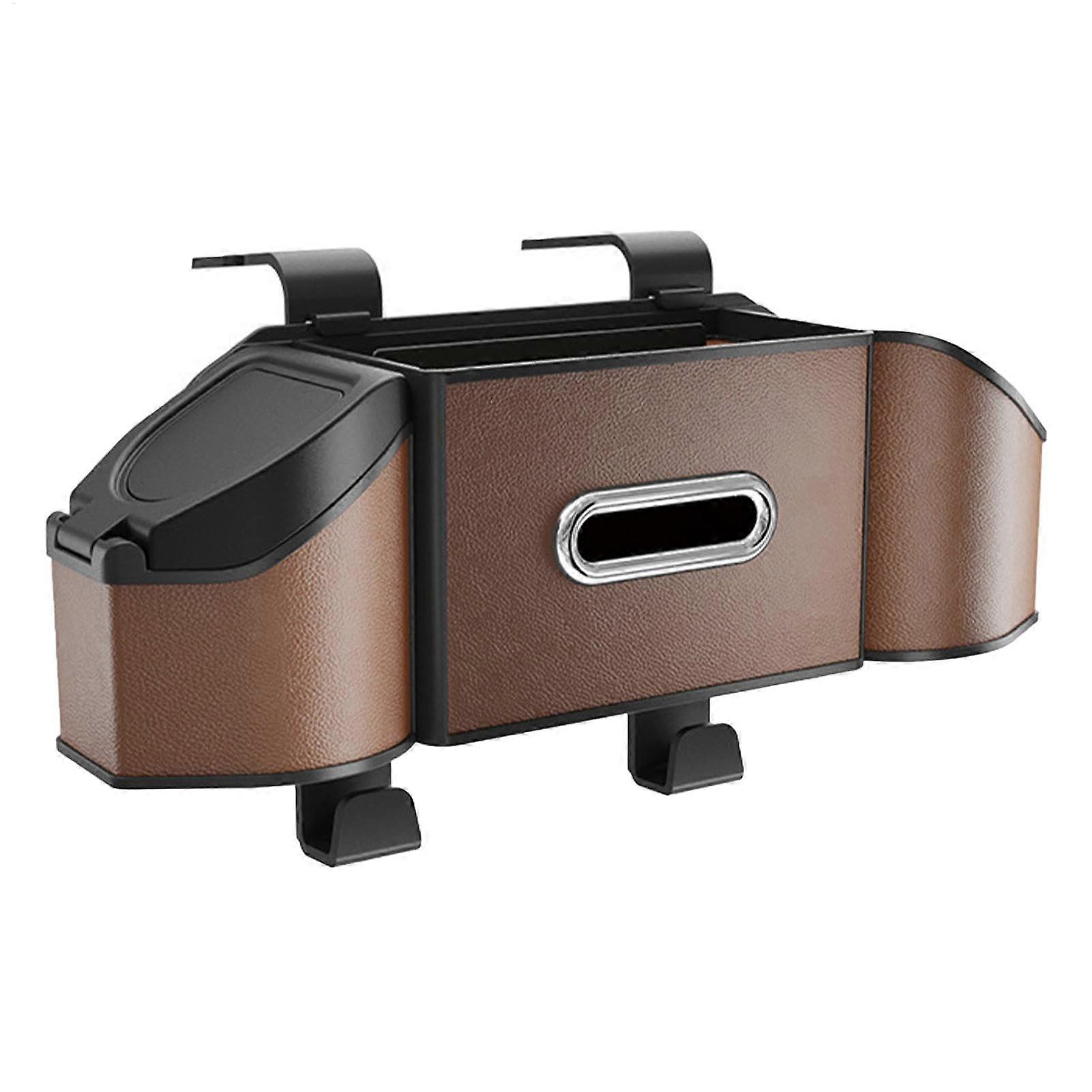 Car Seat Organizer Waterproof PU Leather with Multiple Pockets Foldable Back Seat Storage Bag