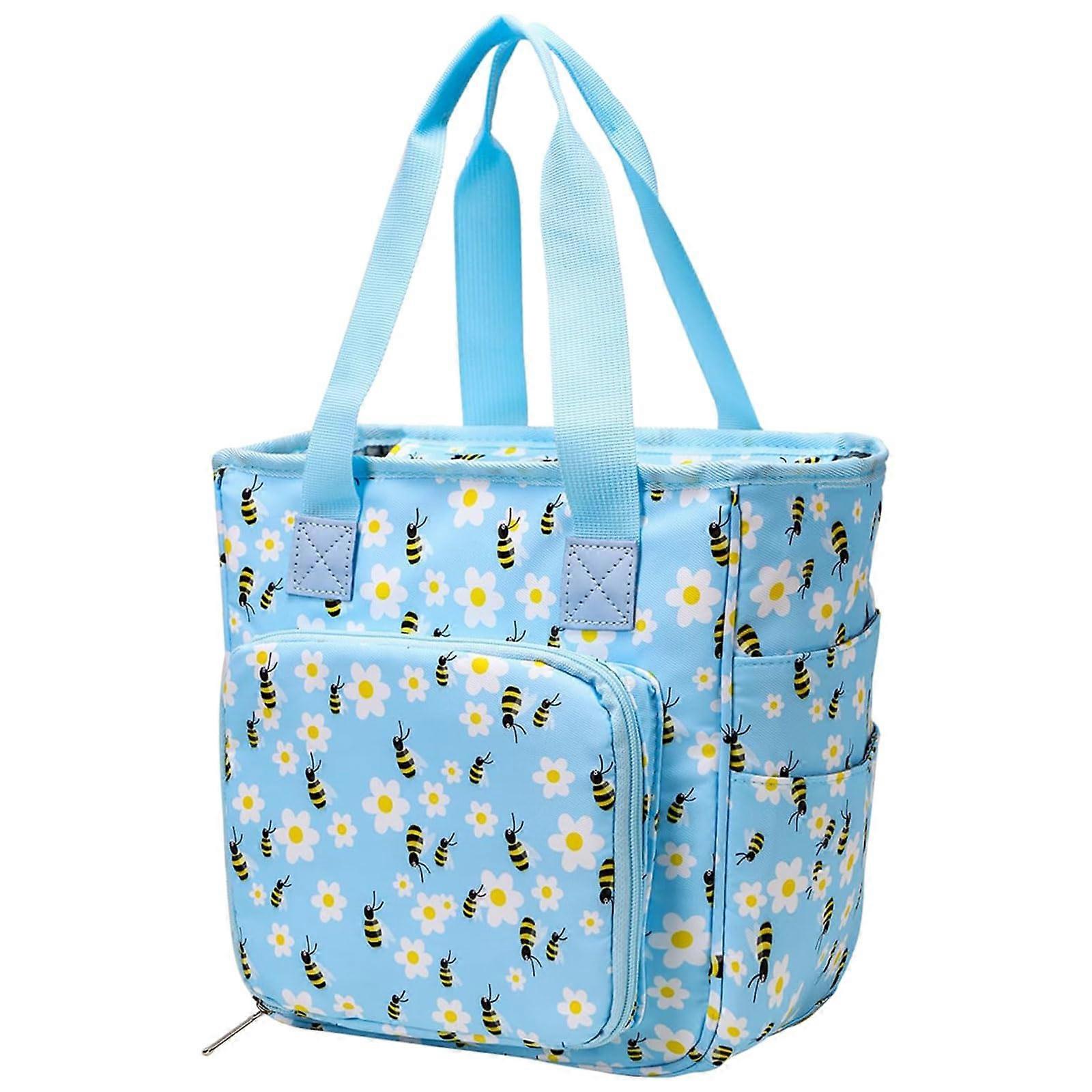 Knitting Project Bag with Spacious Yarn Storage and Multiple Pockets for Crochet Organizer