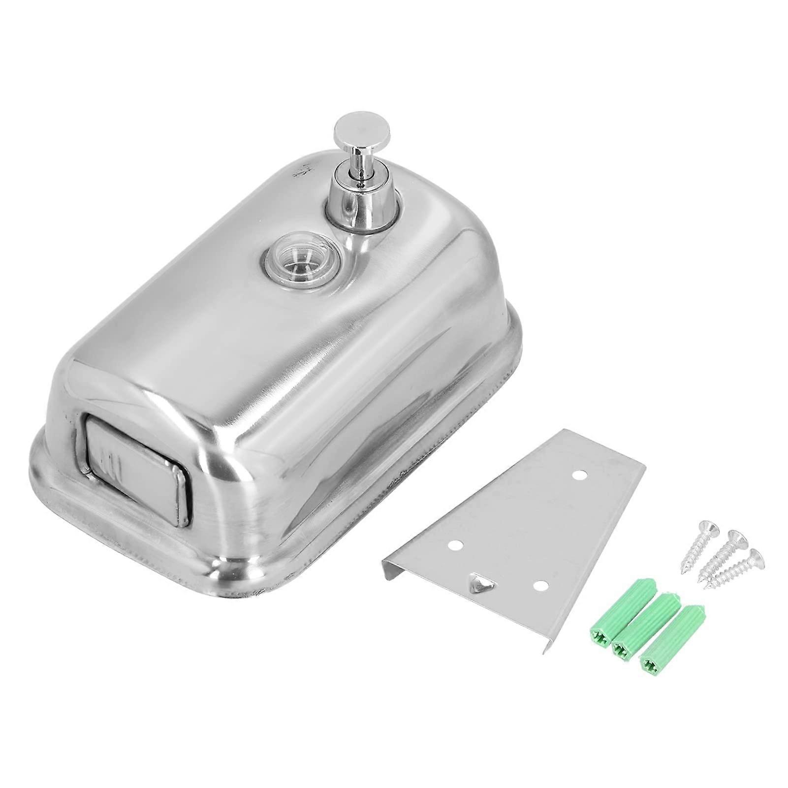 500ml Stainless Steel Wall Mounted Soap Dispenser RustProof OneHand Use for Bathroom Kitchen