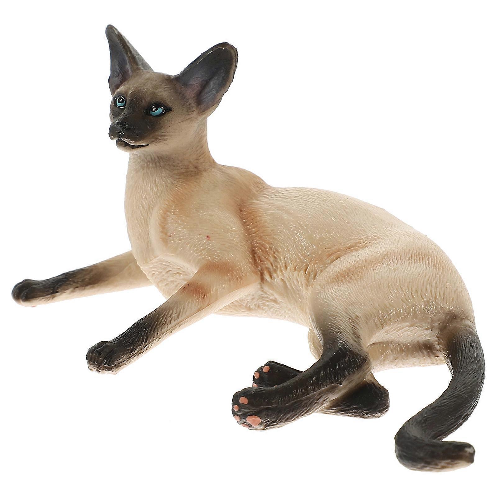 Lifelike Cat Figurine Artificial Cat Model for Decoration Multi Color