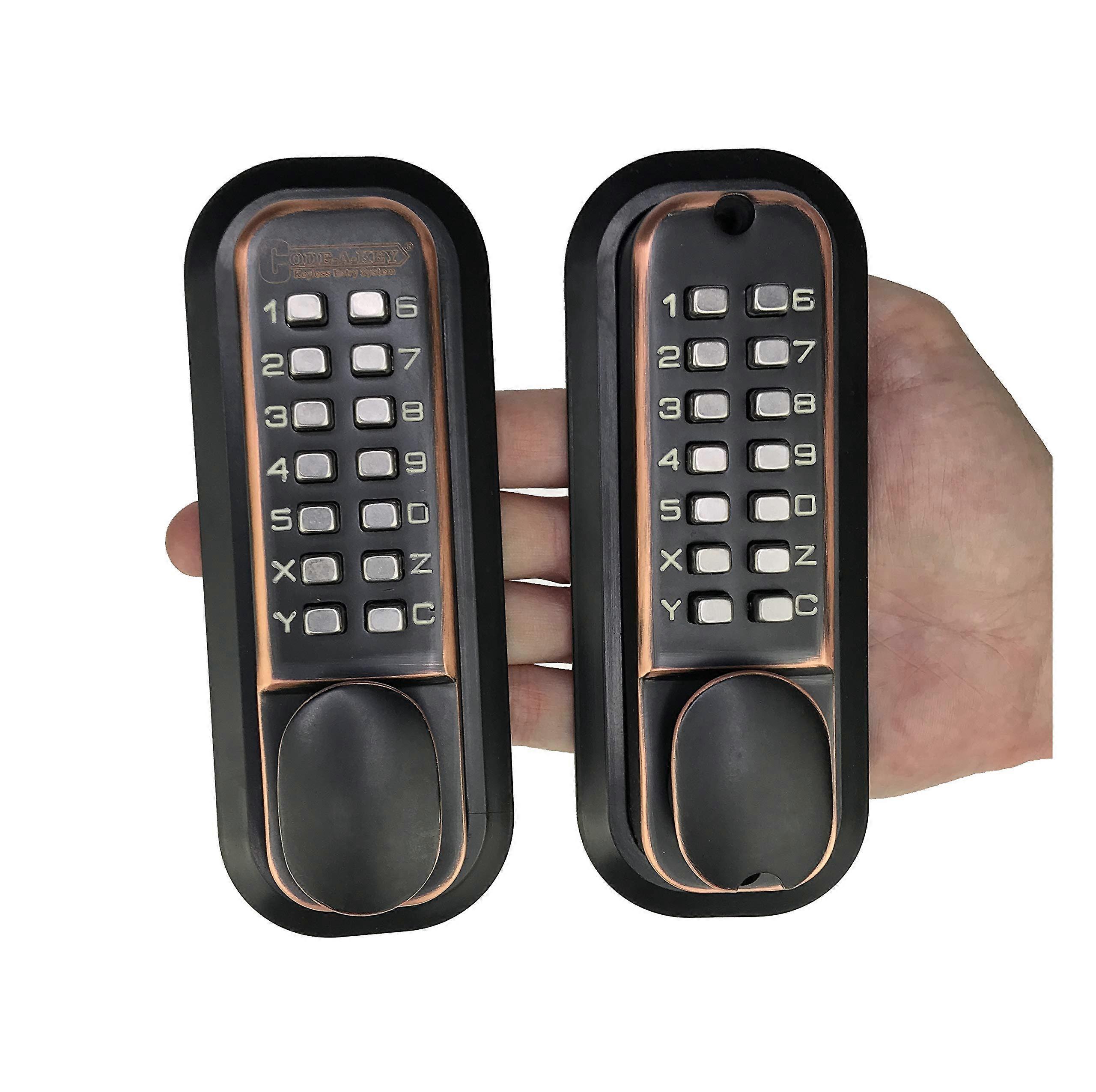 Mechanical Keypad Door Lock with Keyless Secure Access, Weatherproof Bronze Finish for Front Door