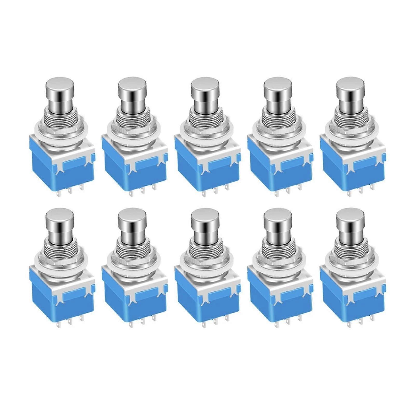 10PCS 3PDT Guitar Effects Stomp Switch 9 Pin True Bypass Latching Foot Switch for DIY Pedals
