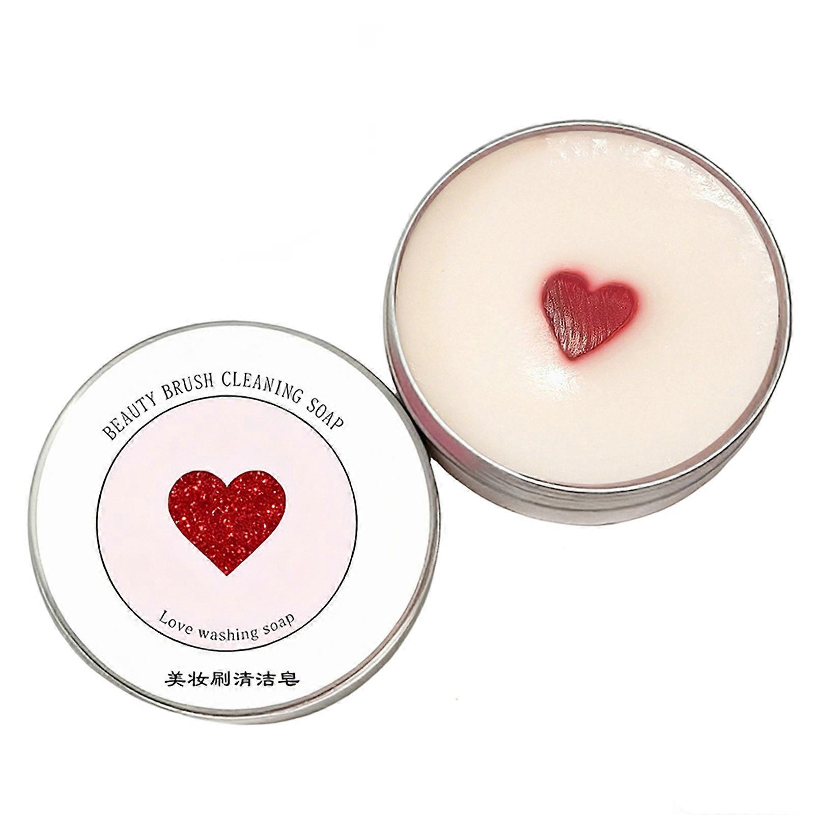 Makeup Brush Cleaner Soap with Silicone Pad, Deep Cleaning Solid Brush Cleanser Tin for Foundation, Blush & Eyeshadow Brushes