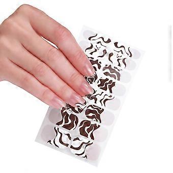 16 Strips Semi Cured Gel Nail Stickers with BuiltIn Topcoat, Long Lasting UV Cure Nail Wraps